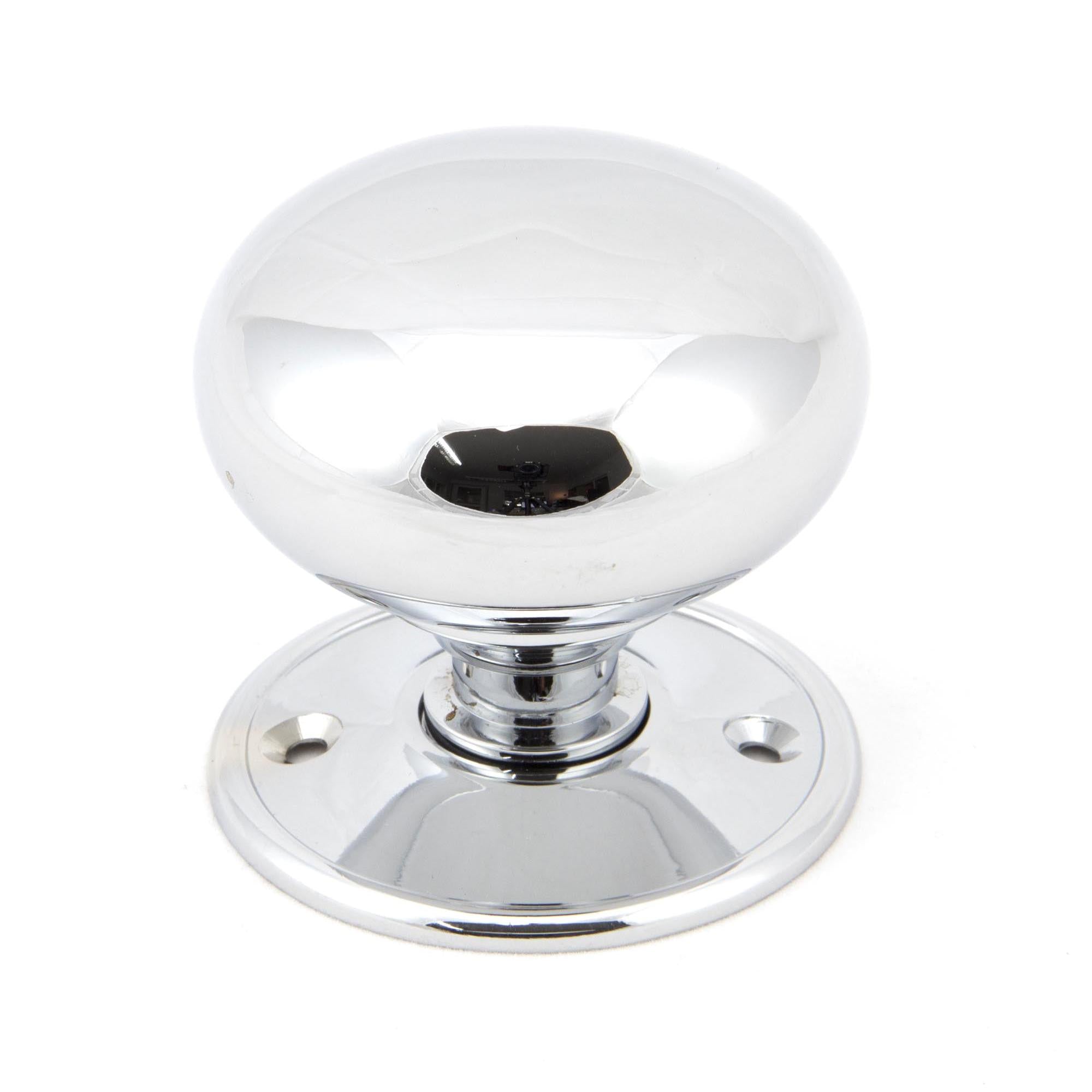 Polished Chrome 57mm Mushroom Mortice/Rim Knob Set | From The Anvil - Mortice Knobs - From The Anvil - Yester Home