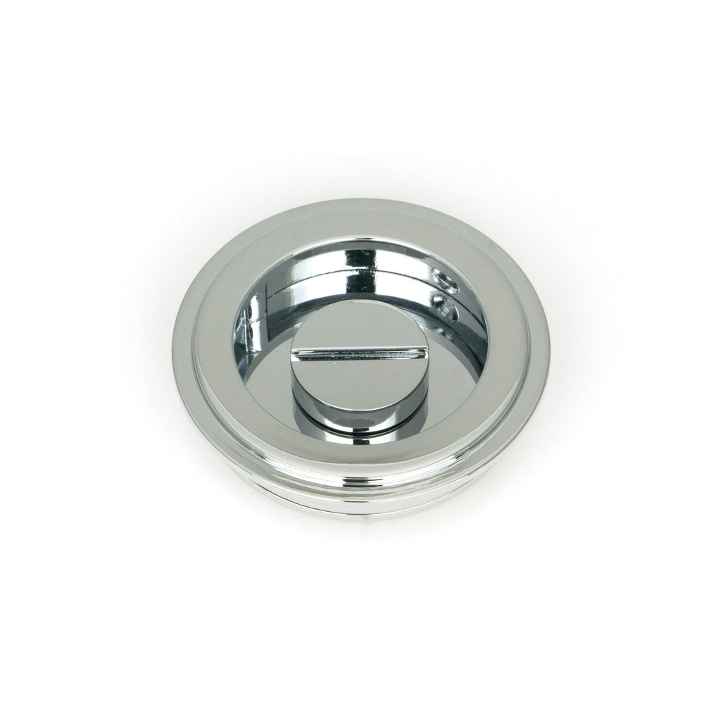 Polished Chrome 60mm Art Deco Round Pull - Privacy Set | From The Anvil-Cabinet Pulls-Yester Home