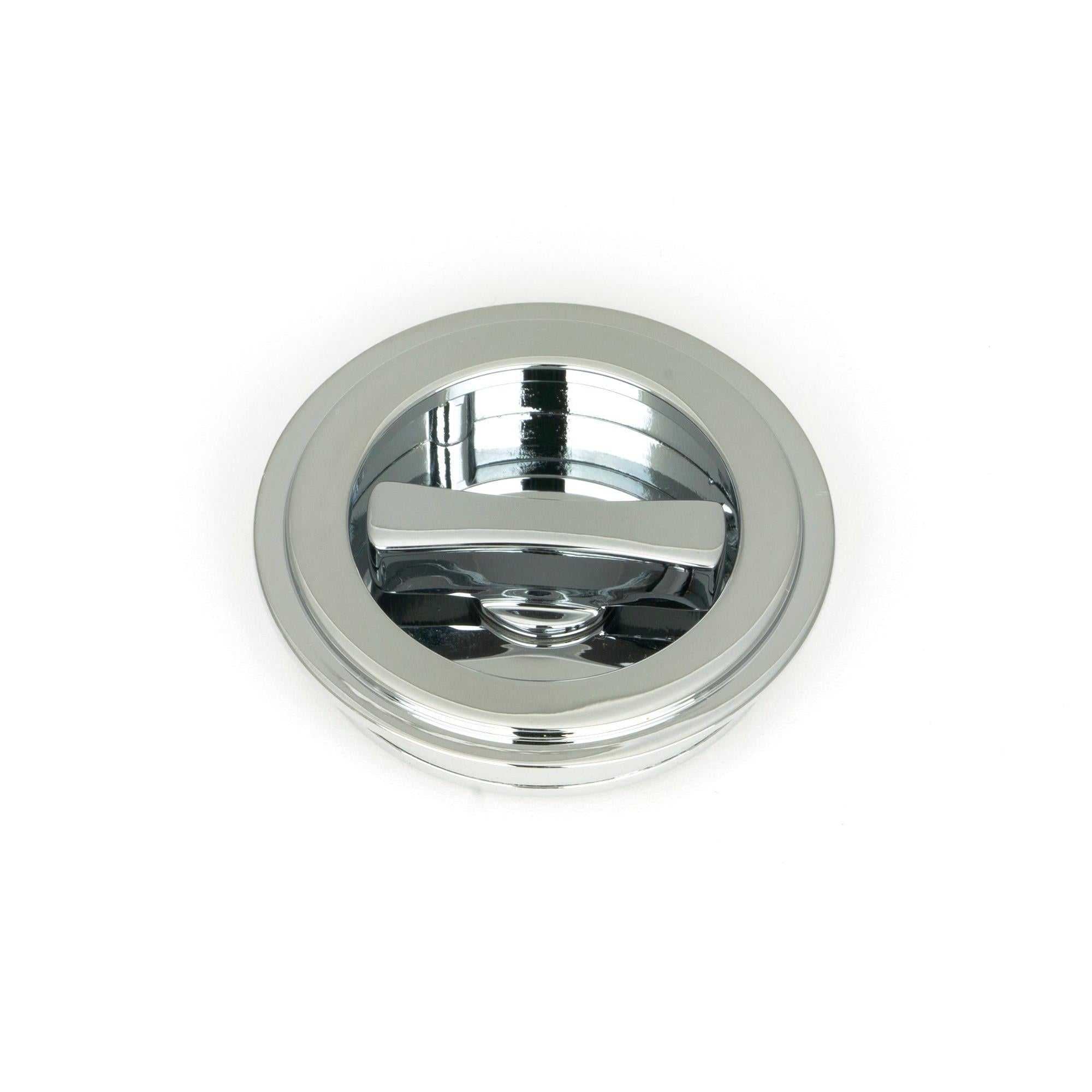 Polished Chrome 60mm Art Deco Round Pull - Privacy Set | From The Anvil - Cabinet Pulls - From The Anvil - Yester Home