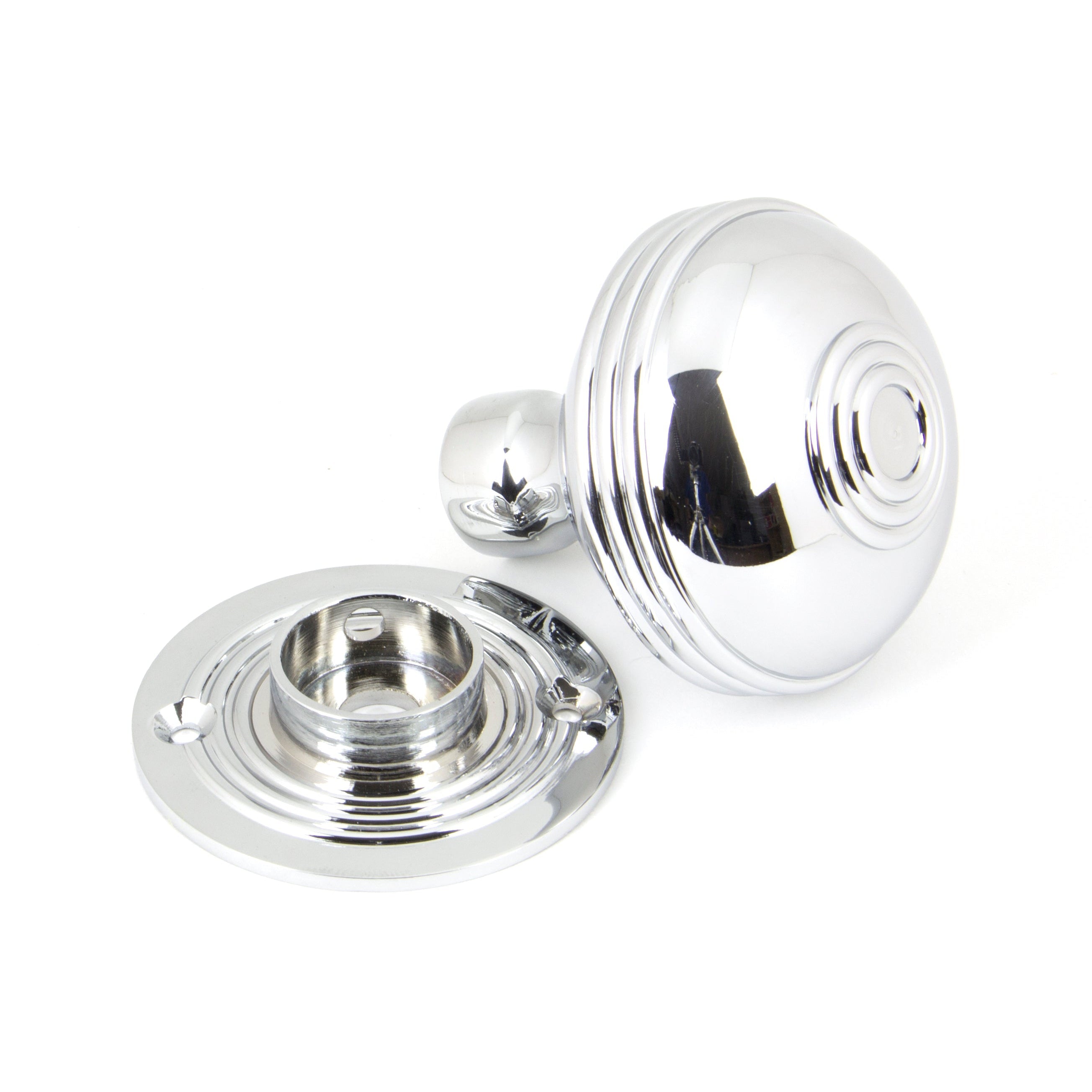 Polished Chrome 63mm Prestbury Mortice/Rim Knob Set | From The Anvil-Mortice Knobs-Yester Home