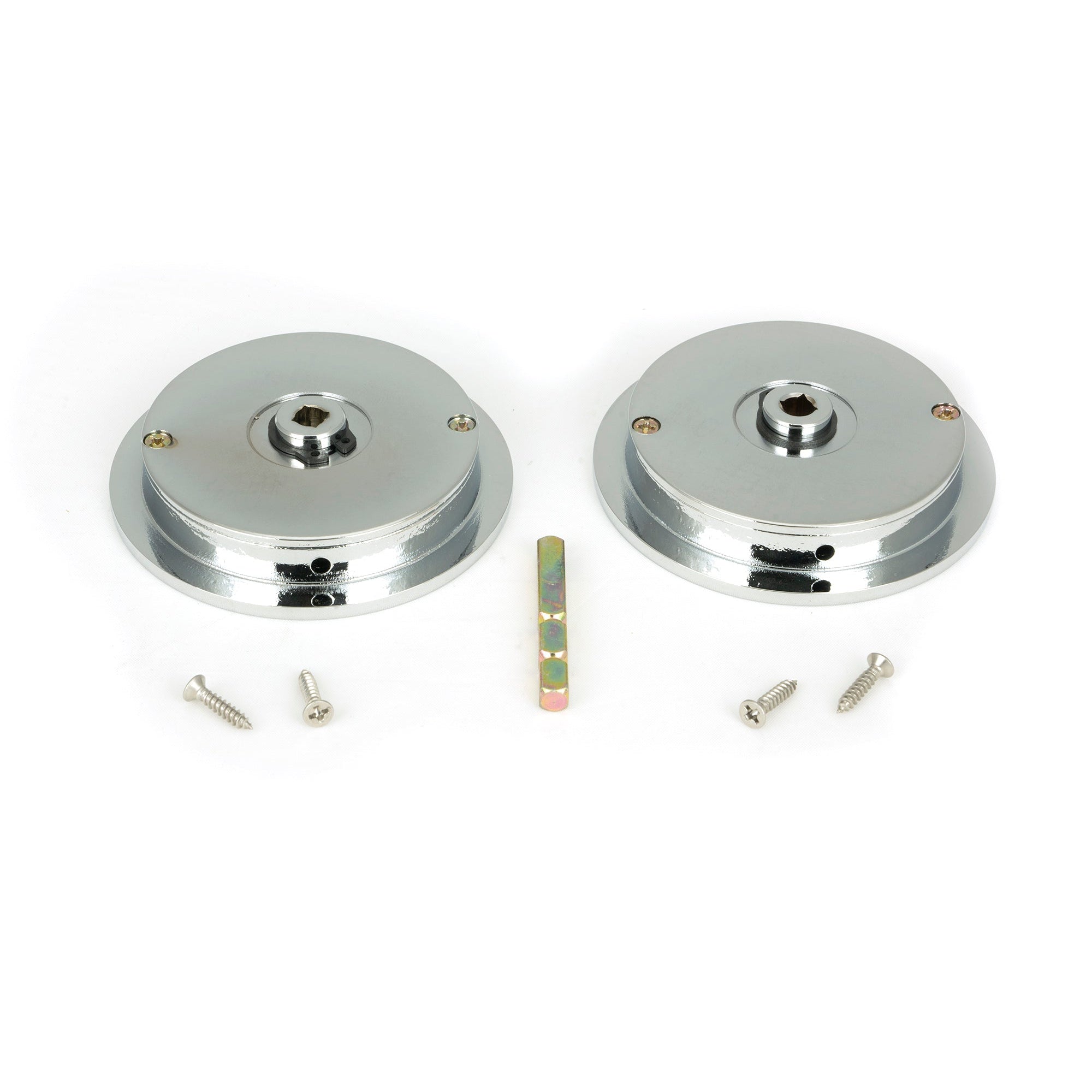 Polished Chrome 75mm Plain Round Pull - Privacy Set | From The Anvil-Cabinet Pulls-Yester Home