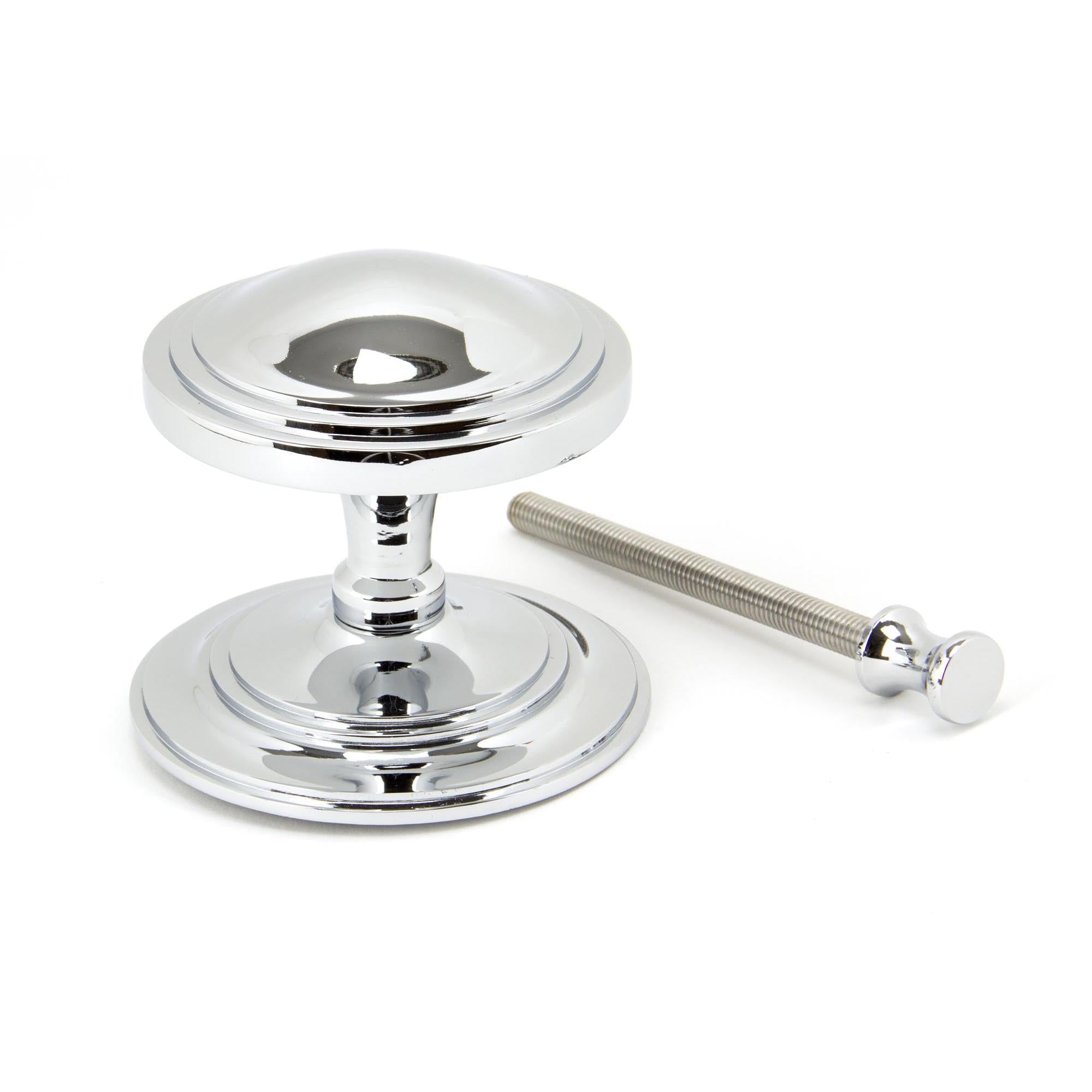 Polished Chrome Art Deco Centre Door Knob | From The Anvil - Centre Door Knobs - From The Anvil - Yester Home