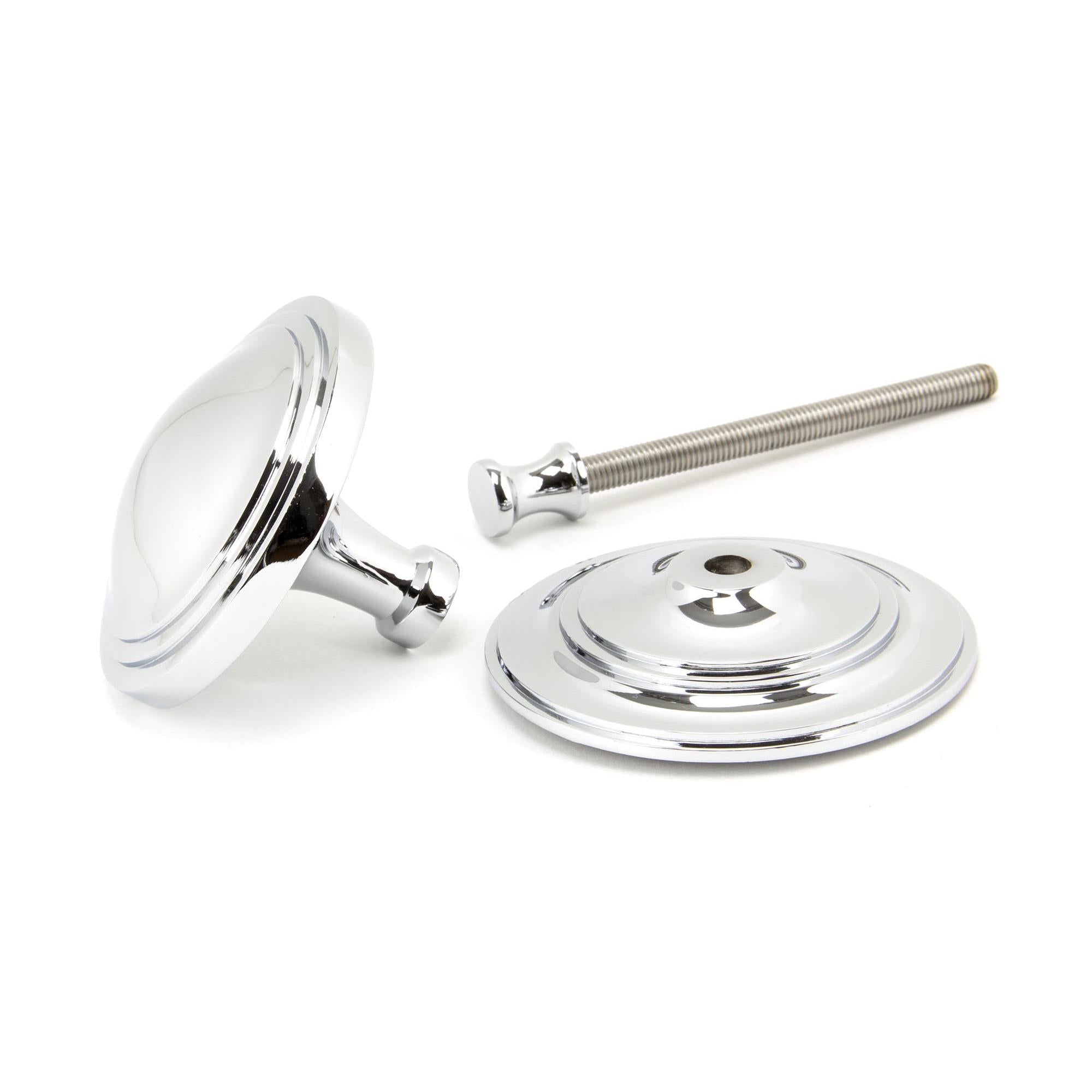 Polished Chrome Art Deco Centre Door Knob | From The Anvil - Centre Door Knobs - From The Anvil - Yester Home