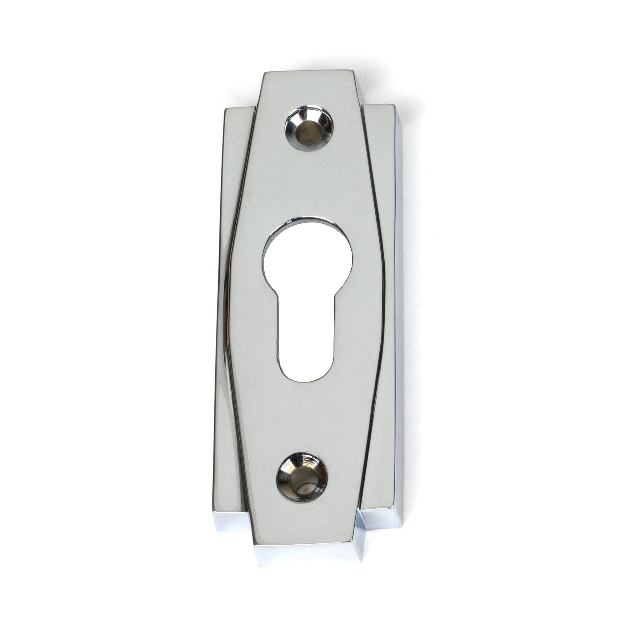 Polished Chrome Art Deco Euro Escutcheon | From The Anvil - Euro Escutcheons - From The Anvil - Yester Home