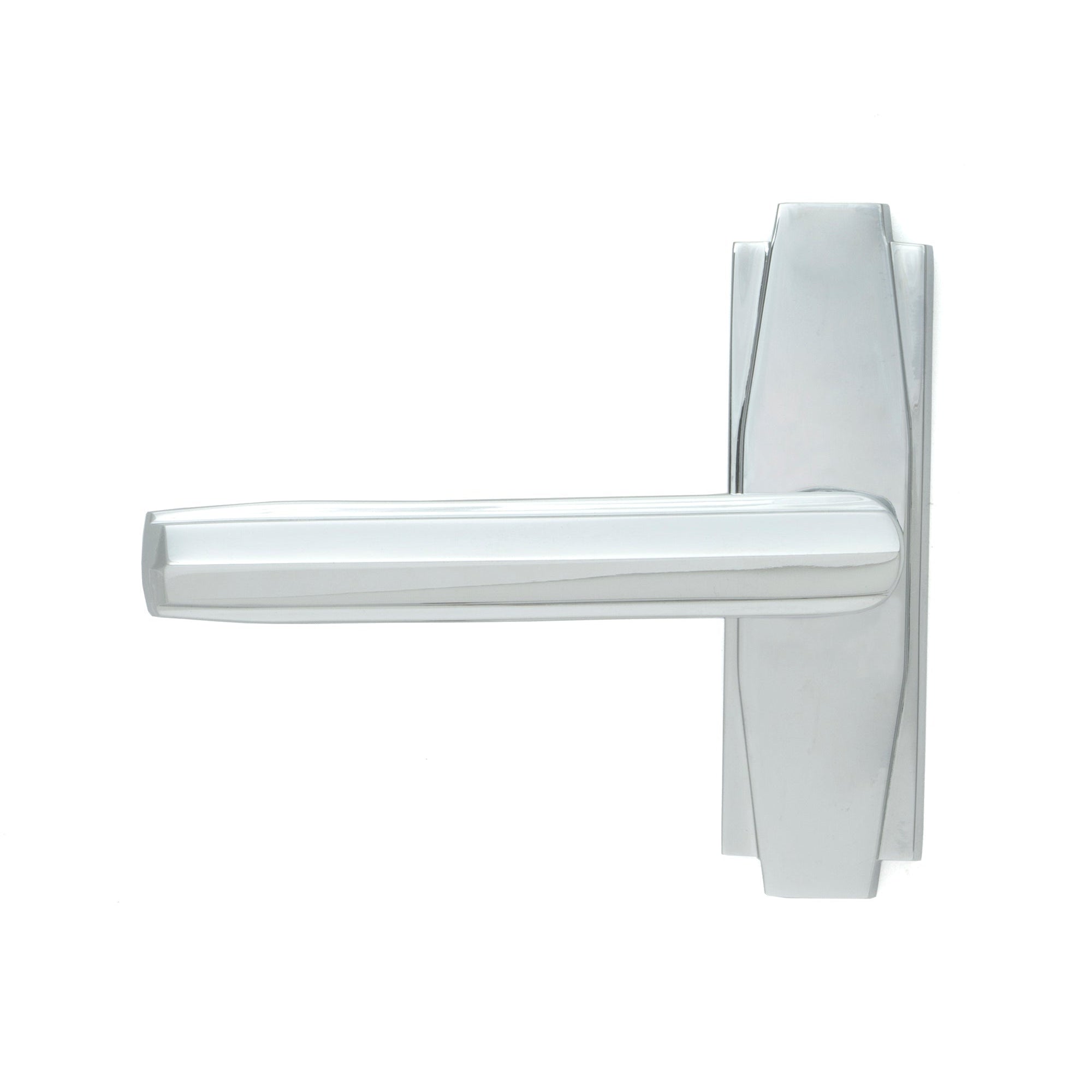 Polished Chrome Art Deco Lever on Rose Set | From The Anvil-Lever on Rose-Yester Home