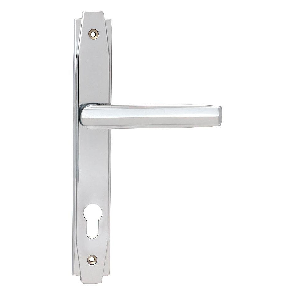 Polished Chrome Art Deco Slimline Lever Espag. Lock Set | From The Anvil-Espagnolette-Yester Home