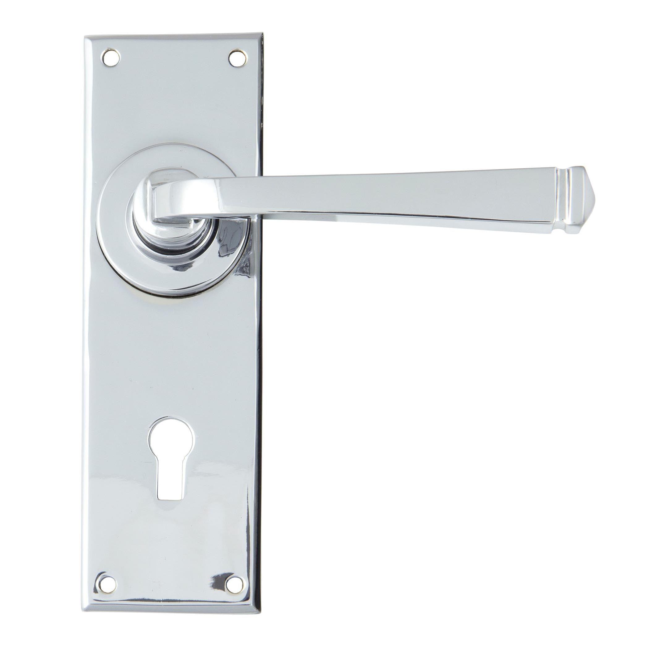 Polished Chrome Avon Lever Lock Set | From The Anvil - Lever Lock - From The Anvil - Yester Home