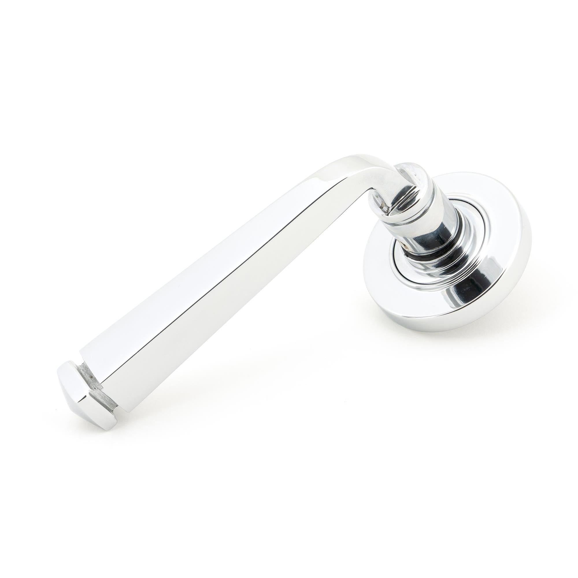 Polished Chrome Avon Round Lever on Rose Set (Plain) | From The Anvil - Concealed - From The Anvil - Yester Home