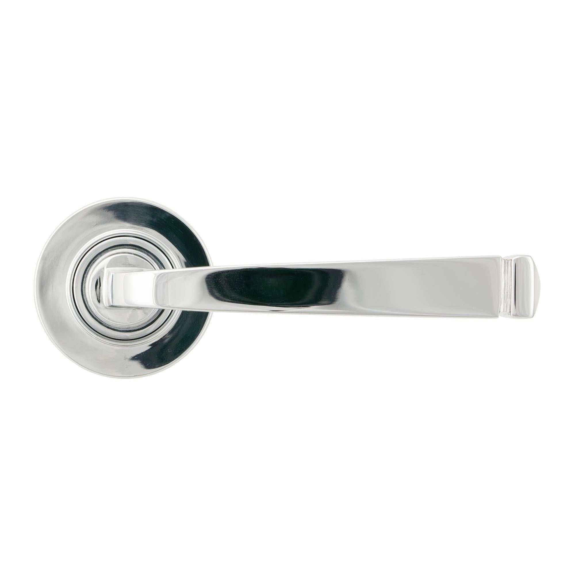 Polished Chrome Avon Round Lever on Rose Set (Plain) | From The Anvil - Concealed - From The Anvil - Yester Home