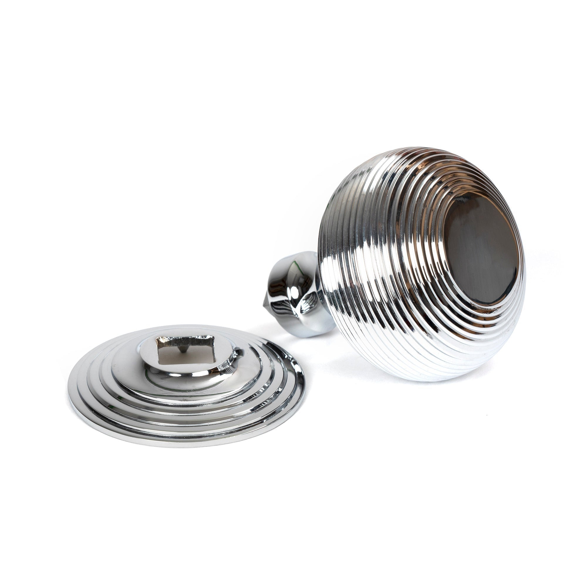 Polished Chrome Beehive Centre Door Knob | From The Anvil-Centre Door Knobs-Yester Home