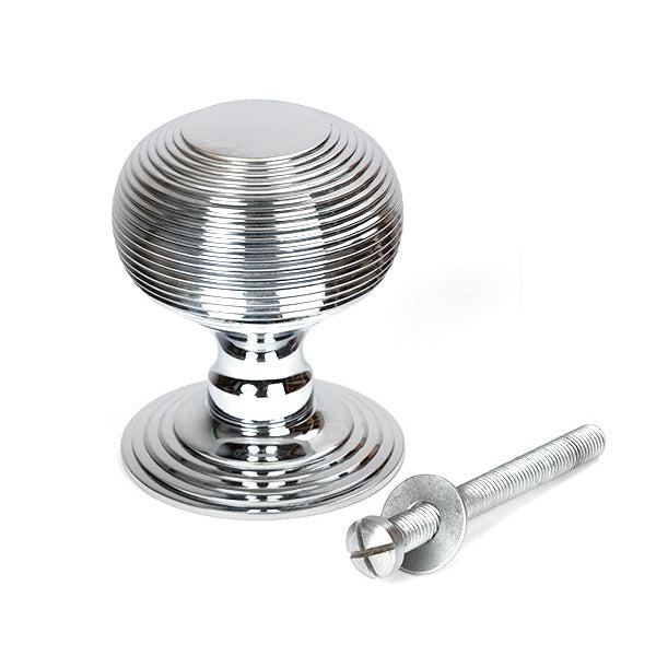 Polished Chrome Beehive Centre Door Knob | From The Anvil-Centre Door Knobs-Yester Home