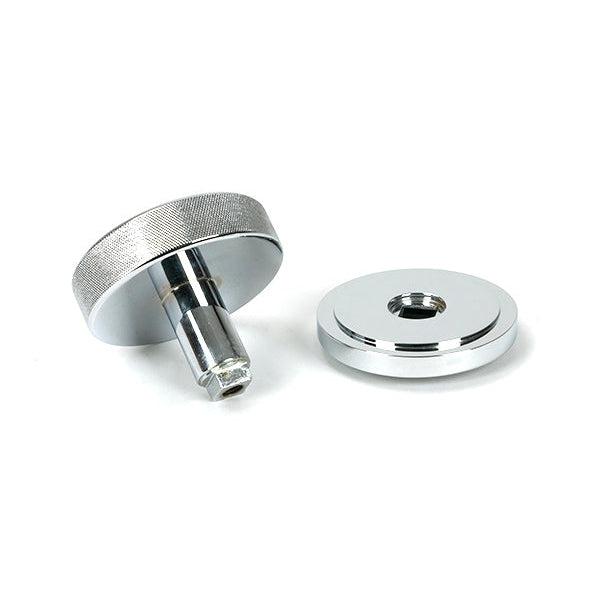Polished Chrome Brompton Centre Door Knob (Art Deco) | From The Anvil-Centre Door Knobs-Yester Home