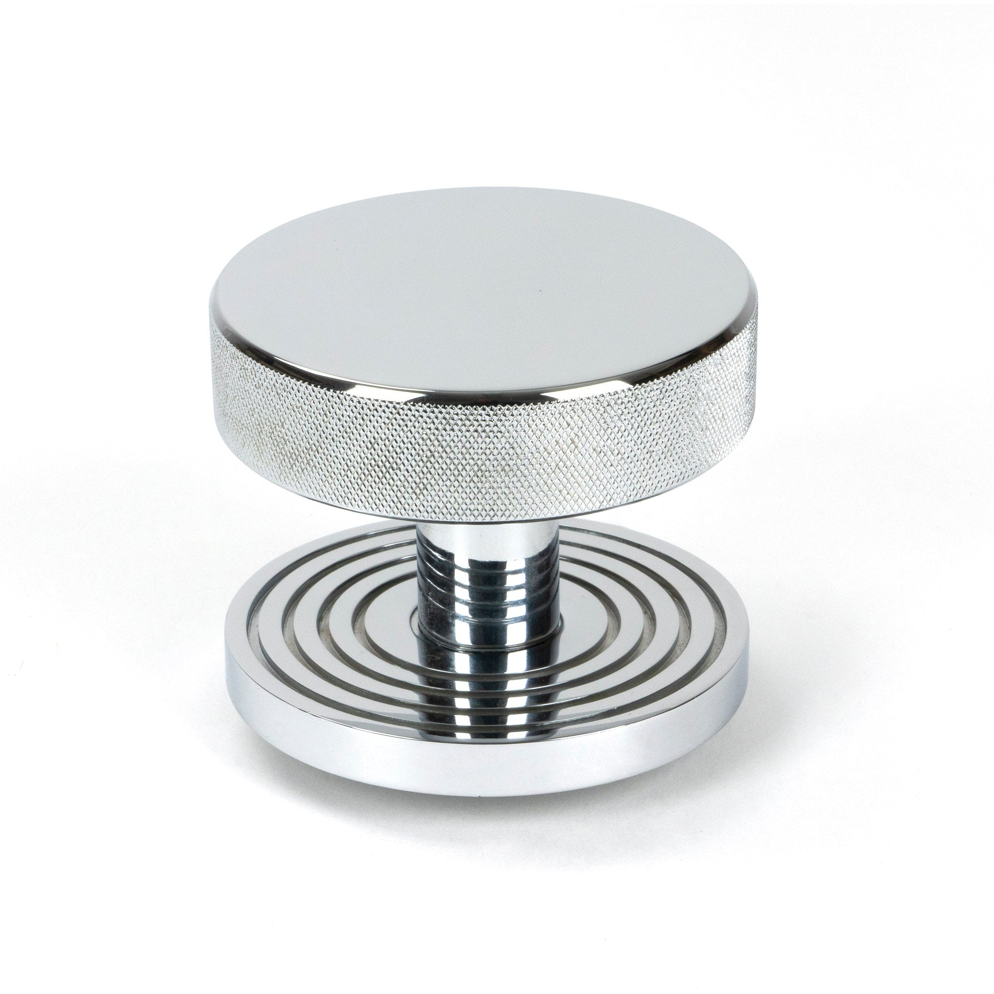 Polished Chrome Brompton Centre Door Knob (Beehive) | From The Anvil-Centre Door Knobs-Yester Home