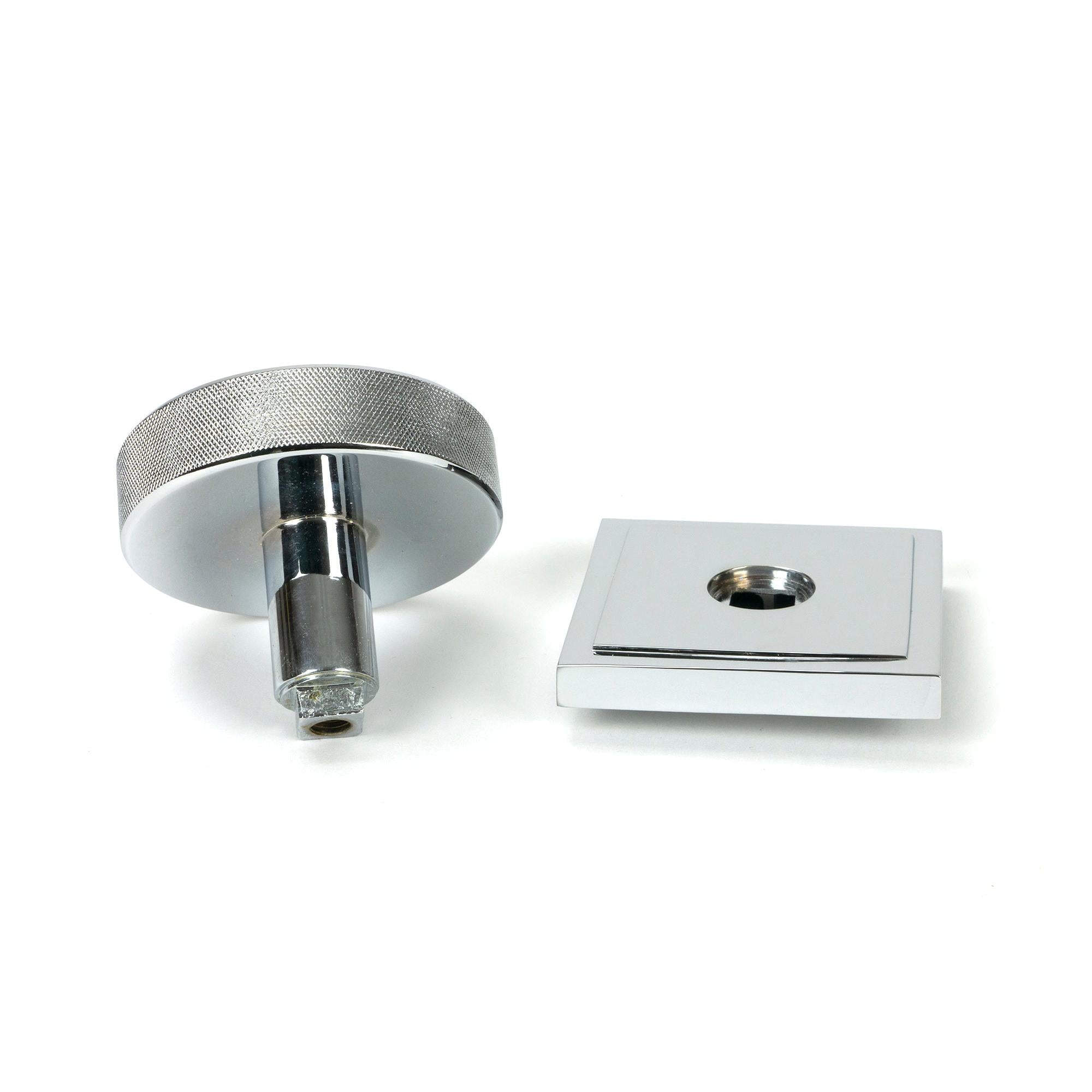 Polished Chrome Brompton Centre Door Knob (Square) | From The Anvil - Centre Door Knobs - From The Anvil - Yester Home