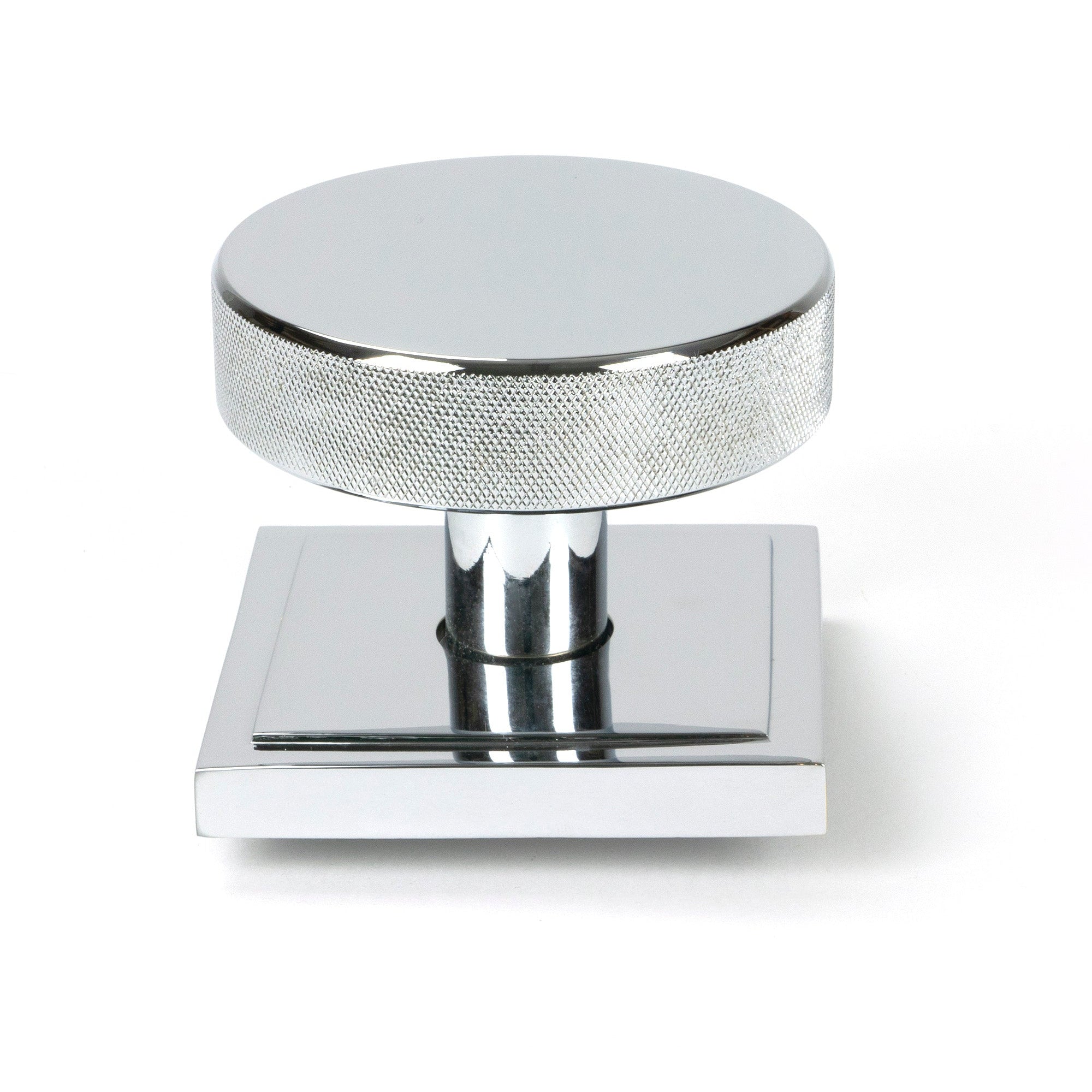Polished Chrome Brompton Centre Door Knob (Square) | From The Anvil-Centre Door Knobs-Yester Home