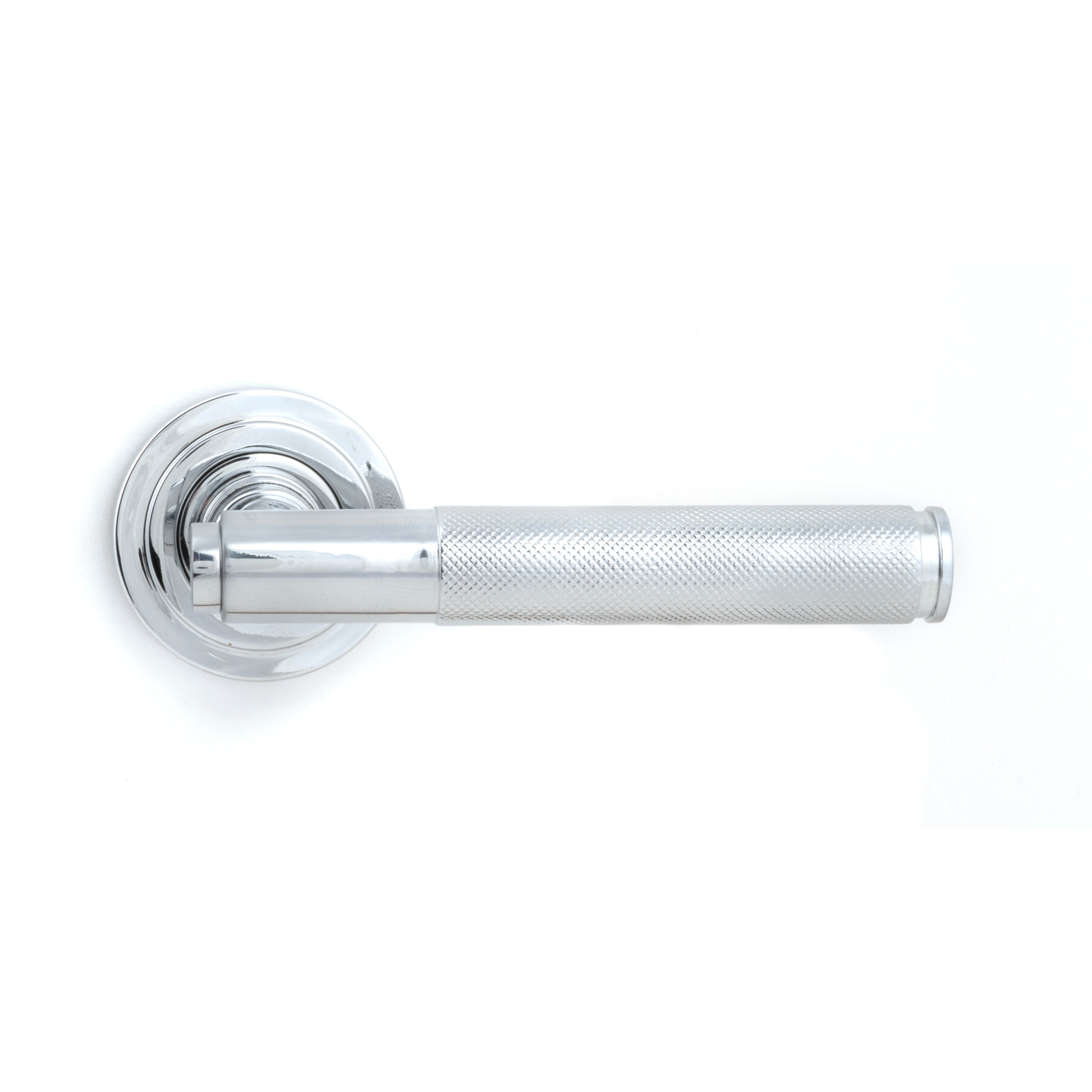 Polished Chrome Brompton Lever on Rose Set (Art Deco) | From The Anvil-Concealed-Yester Home