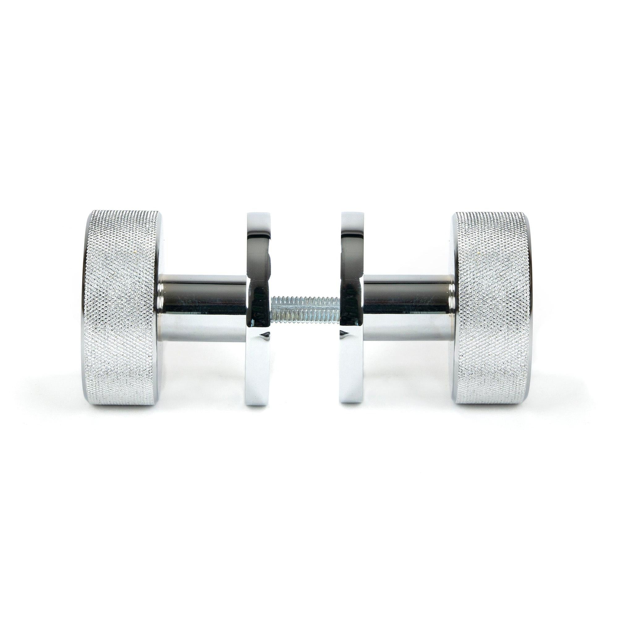 Polished Chrome Brompton Mortice/Rim Knob Set (Art Deco) | From The Anvil - Mortice Knobs - From The Anvil - Yester Home