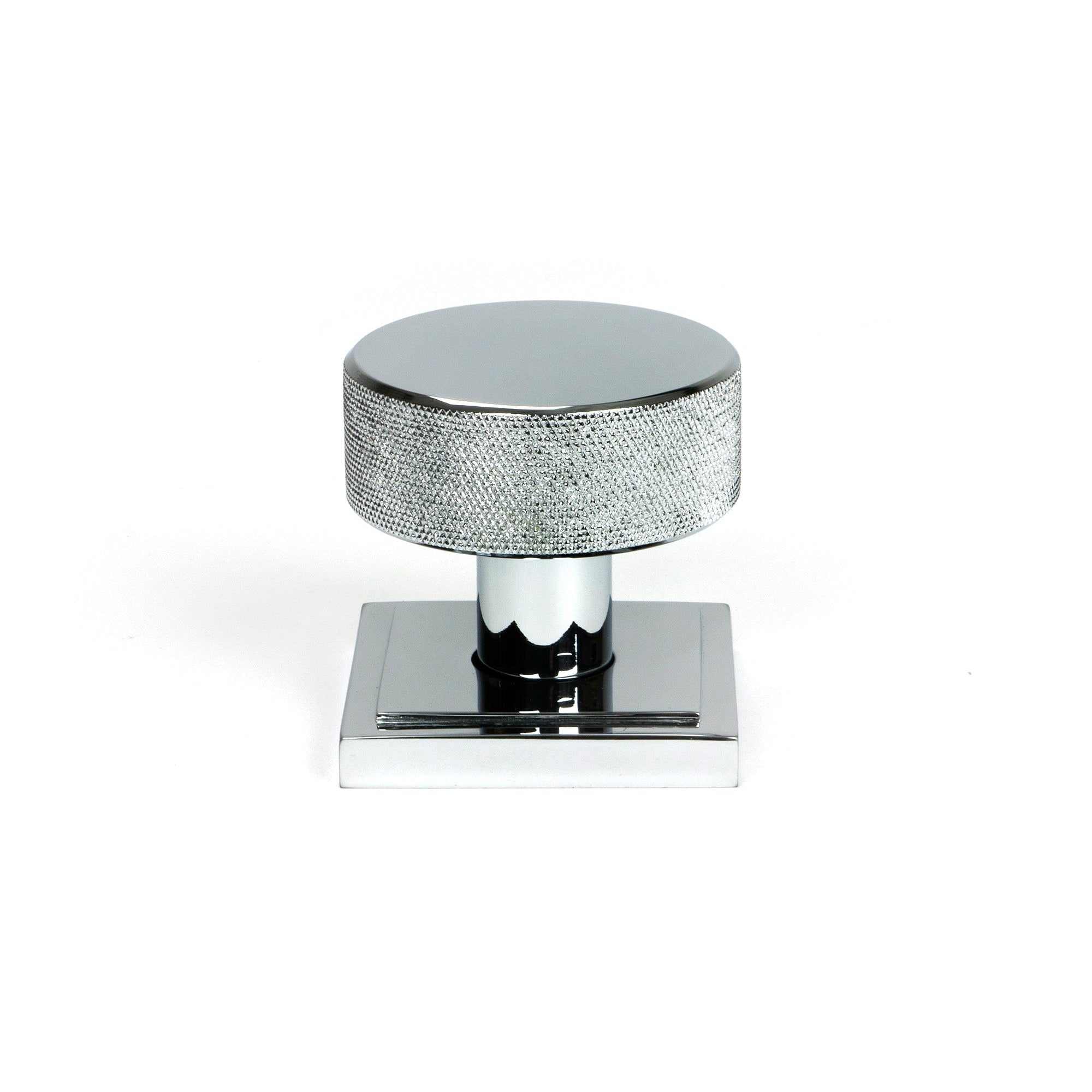 Polished Chrome Brompton Mortice/Rim Knob Set (Square) | From The Anvil-Mortice Knobs-Yester Home