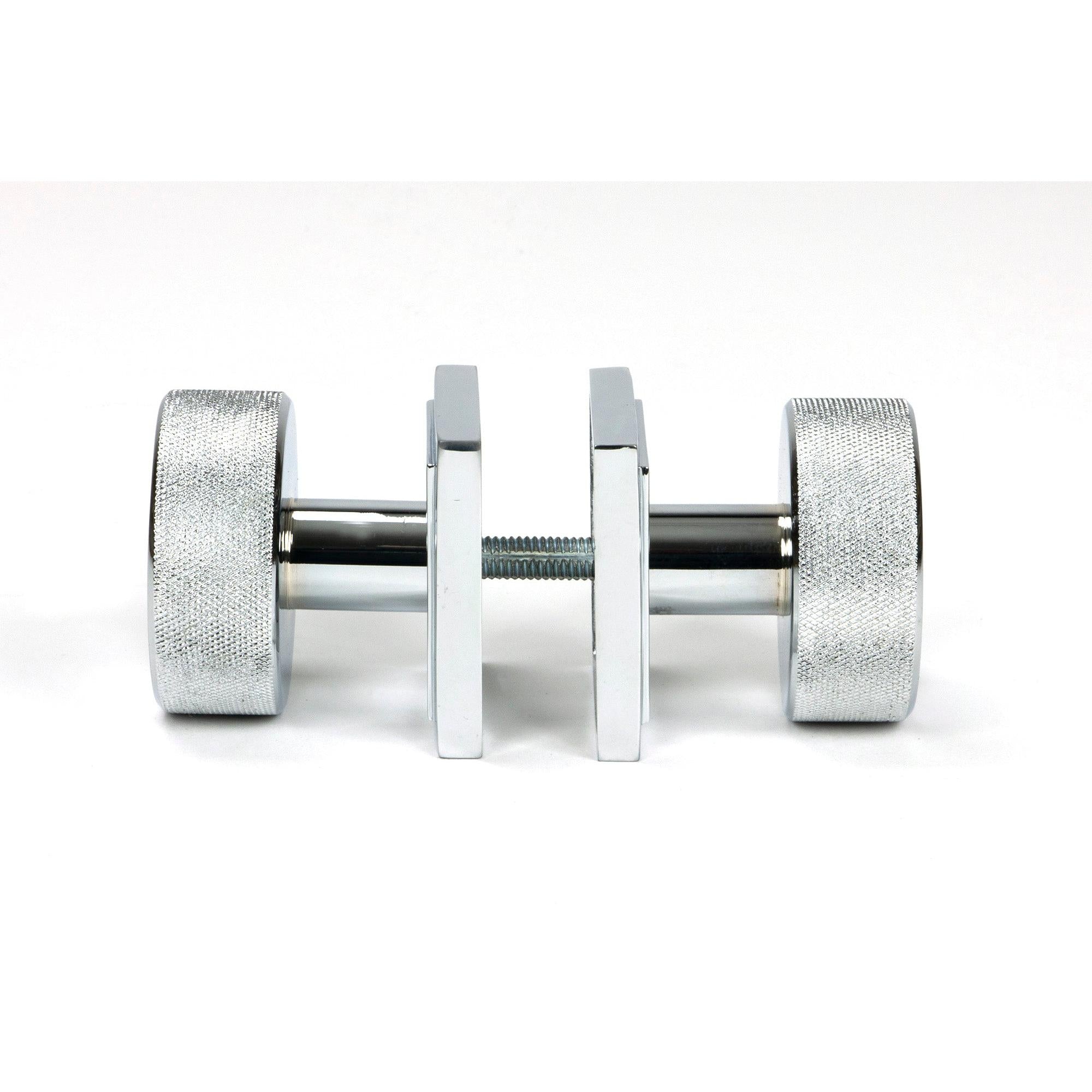 Polished Chrome Brompton Mortice/Rim Knob Set (Square) | From The Anvil - Mortice Knobs - From The Anvil - Yester Home