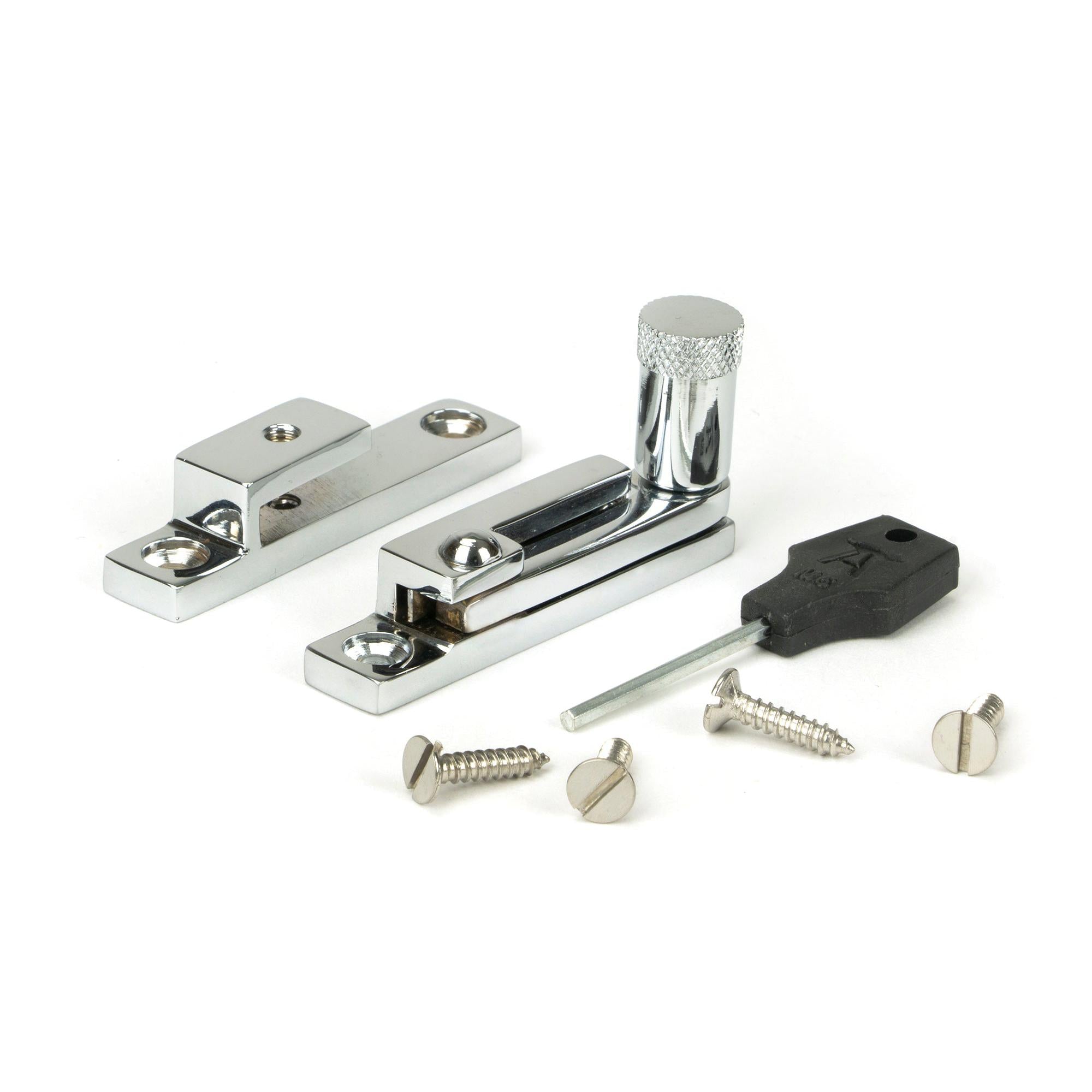 Polished Chrome Brompton Quadrant Fastener - Narrow | From The Anvil - Quadrant Fasteners - From The Anvil - Yester Home