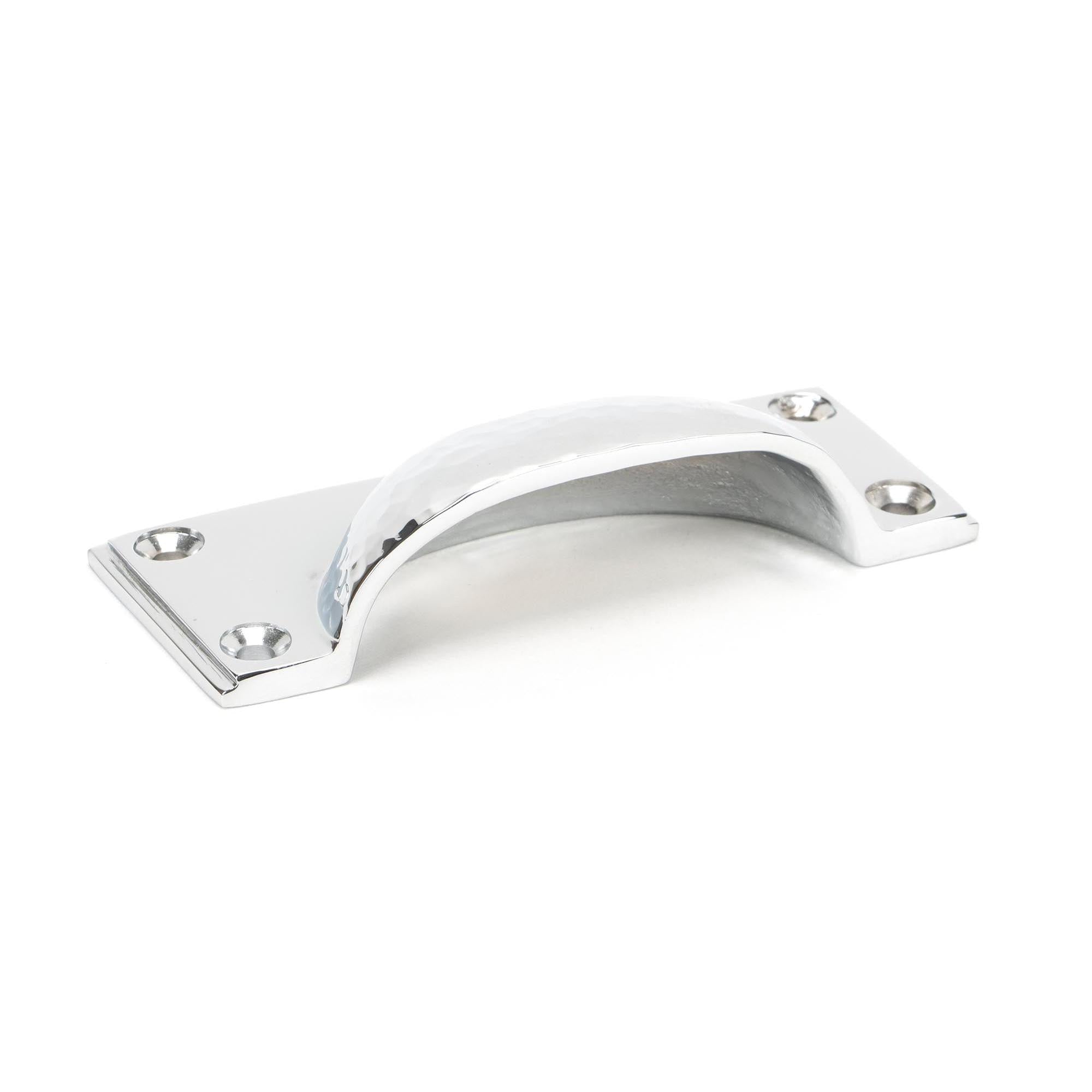 Polished Chrome Hammered Art Deco Drawer Pull | From The Anvil - Drawer Pulls - From The Anvil - Yester Home