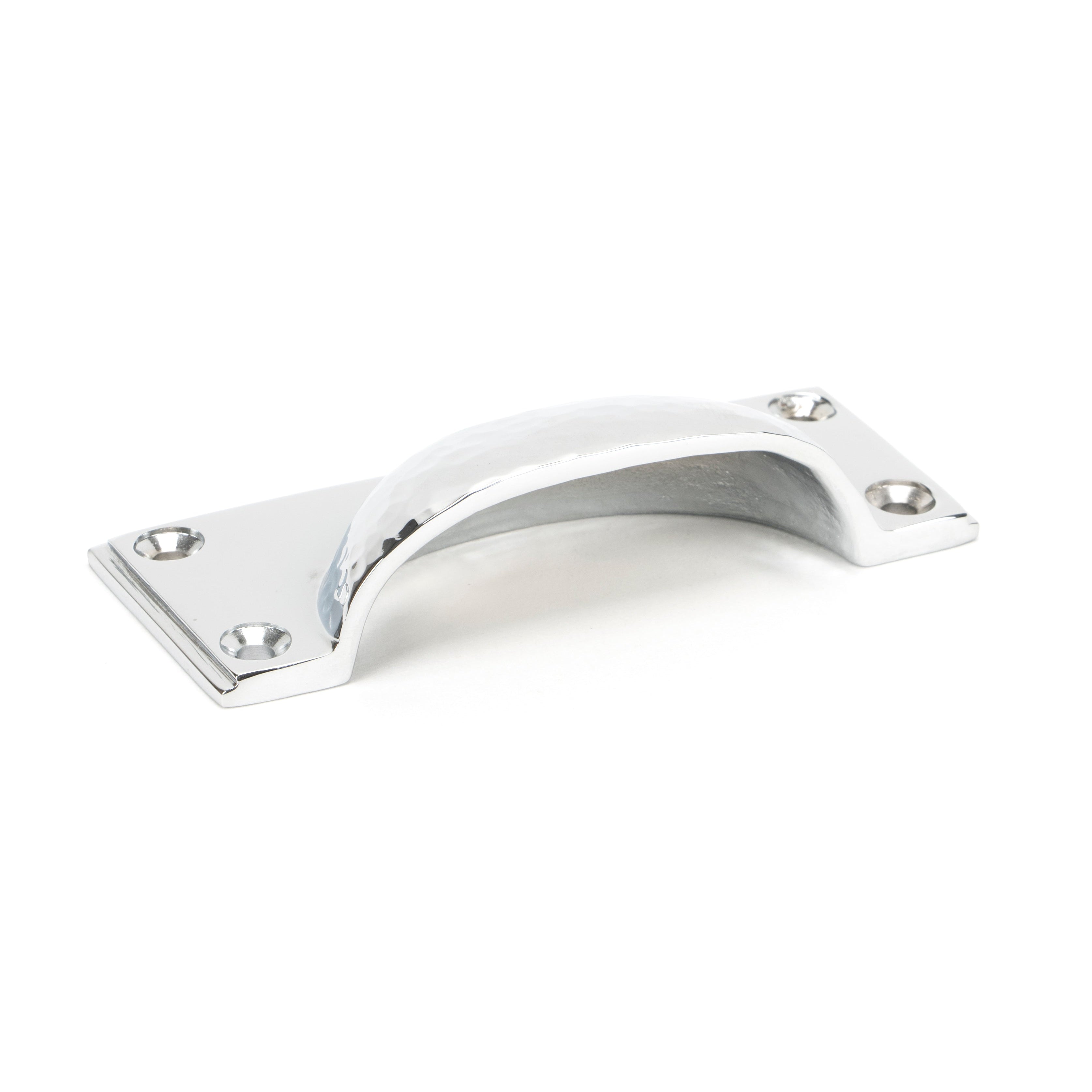 Polished Chrome Hammered Art Deco Drawer Pull | From The Anvil-Drawer Pulls-Yester Home