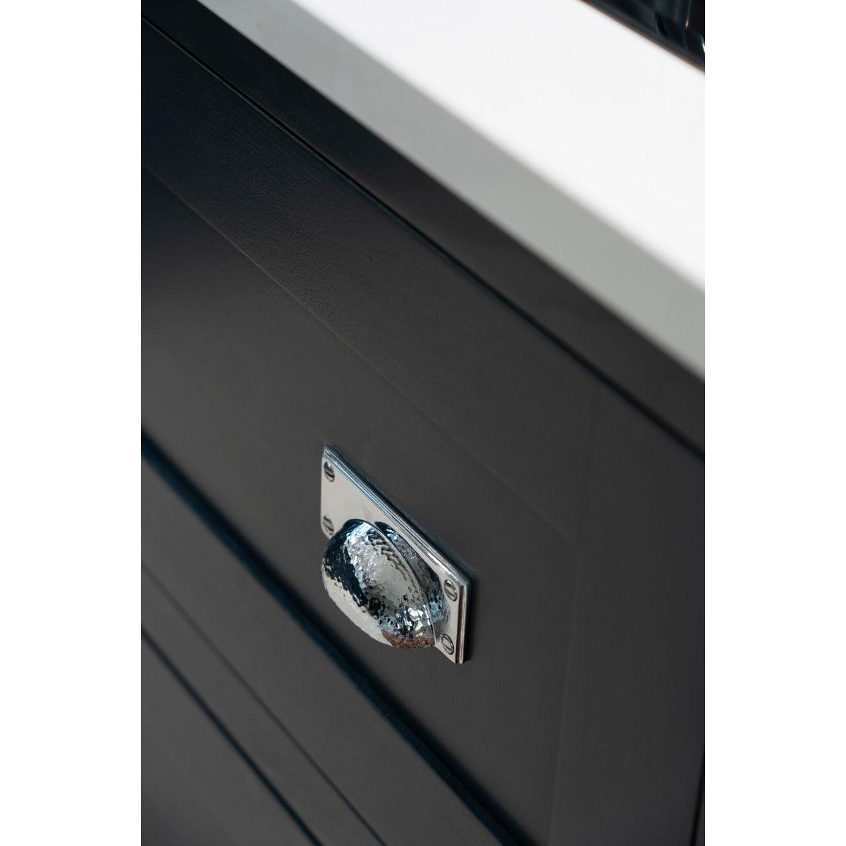 Polished Chrome Hammered Art Deco Drawer Pull | From The Anvil-Drawer Pulls-Yester Home