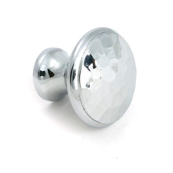Polished Chrome Hammered Cabinet Knob - Medium - Cabinet Knobs - From The Anvil - Yester Home