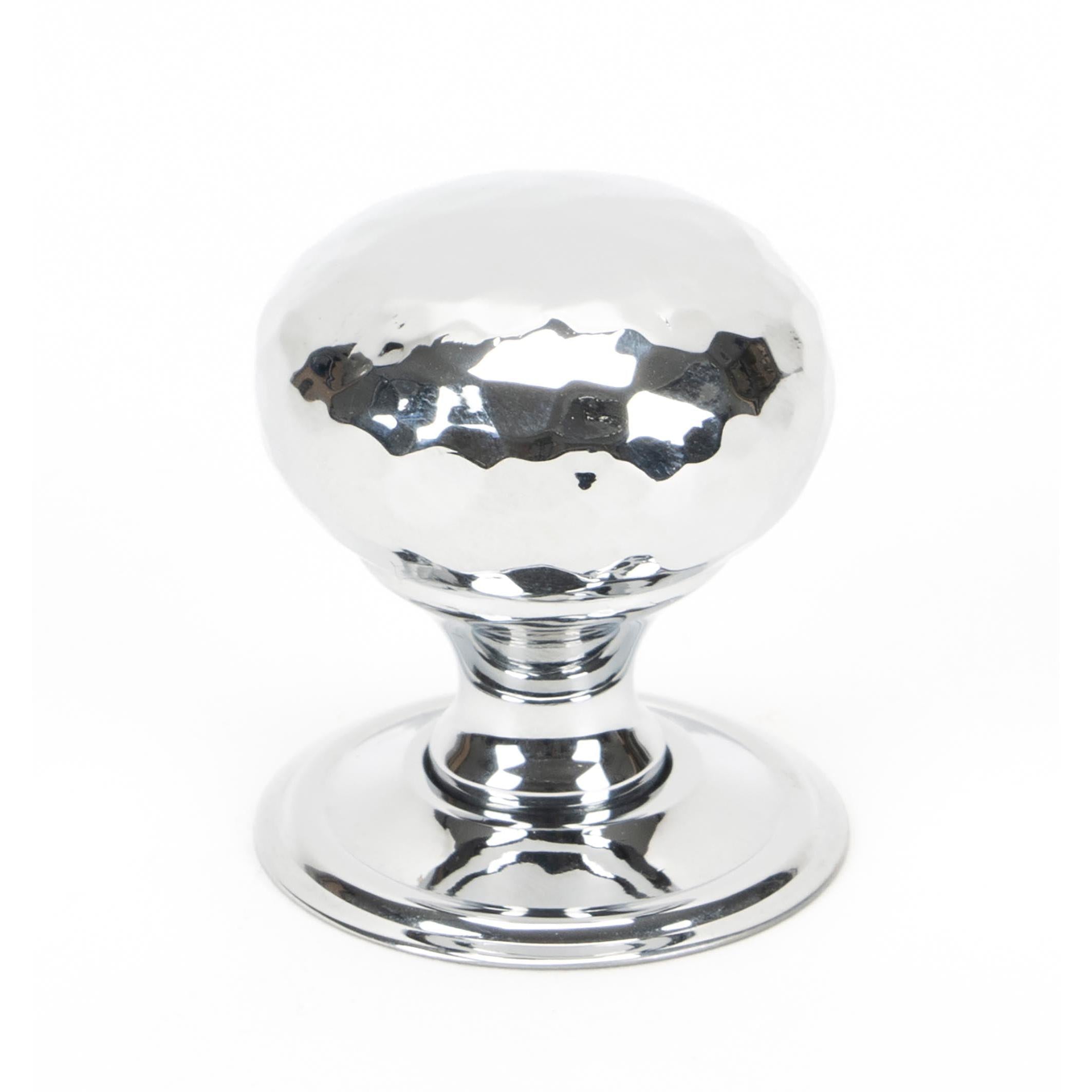 Polished Chrome Hammered Mushroom Cabinet Knob 32mm | From The Anvil - Cabinet Knobs - From The Anvil - Yester Home