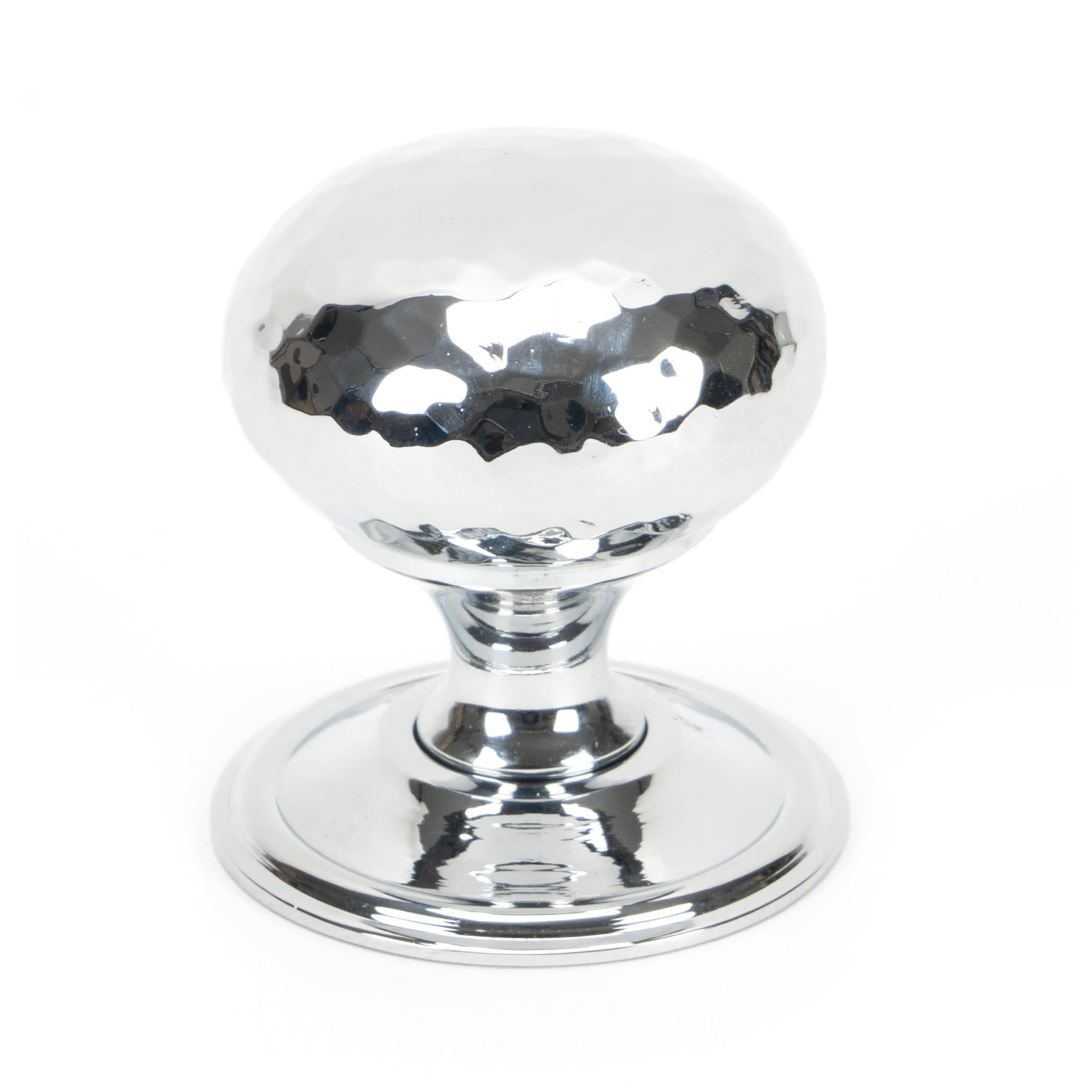 Polished Chrome Hammered Mushroom Cabinet Knob 38mm | From The Anvil - Cabinet Knobs - From The Anvil - Yester Home