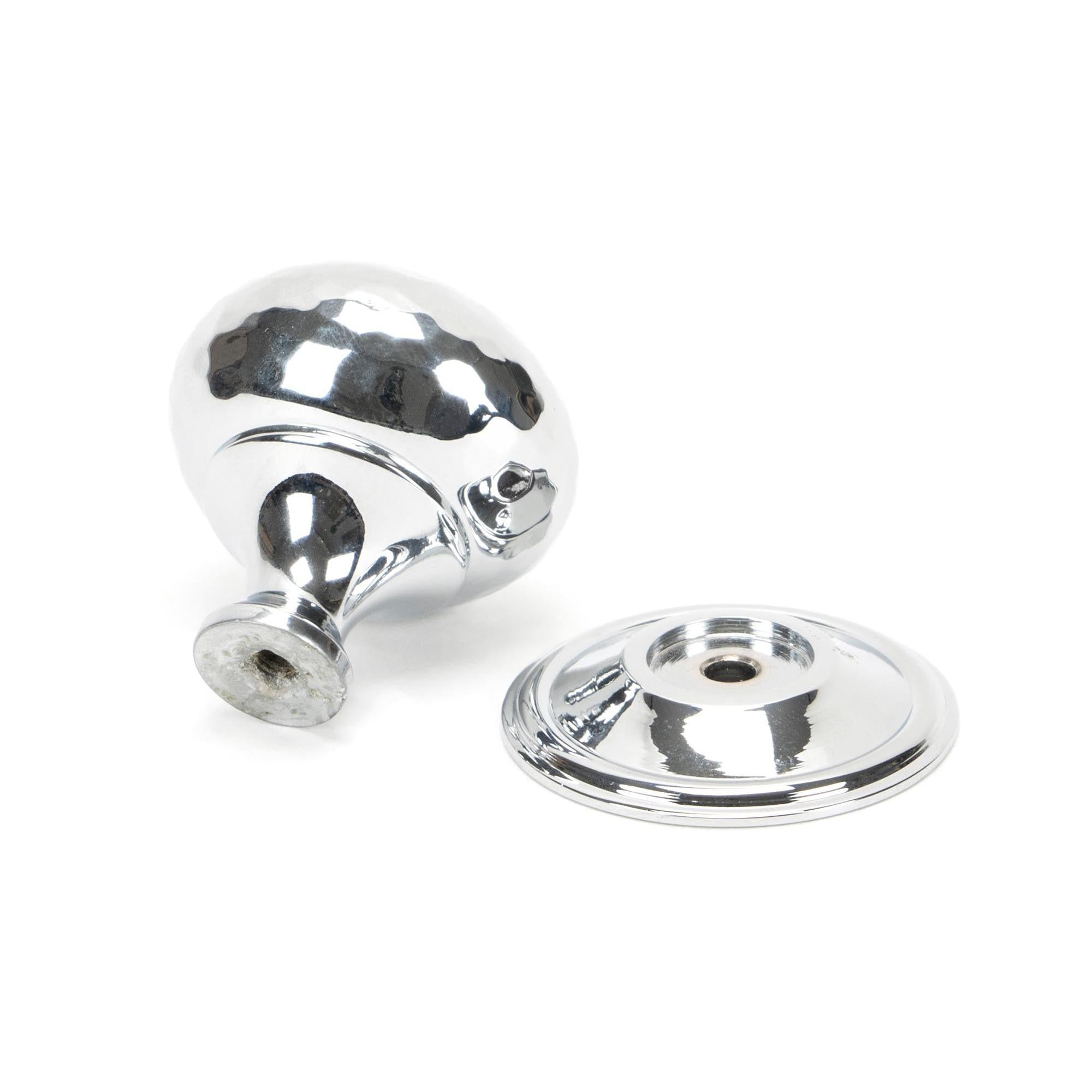 Polished Chrome Hammered Mushroom Cabinet Knob 38mm | From The Anvil - Cabinet Knobs - From The Anvil - Yester Home
