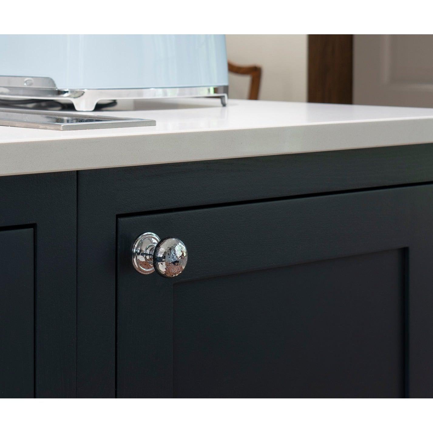 Polished Chrome Hammered Mushroom Cabinet Knob 38mm | From The Anvil-Cabinet Knobs-Yester Home