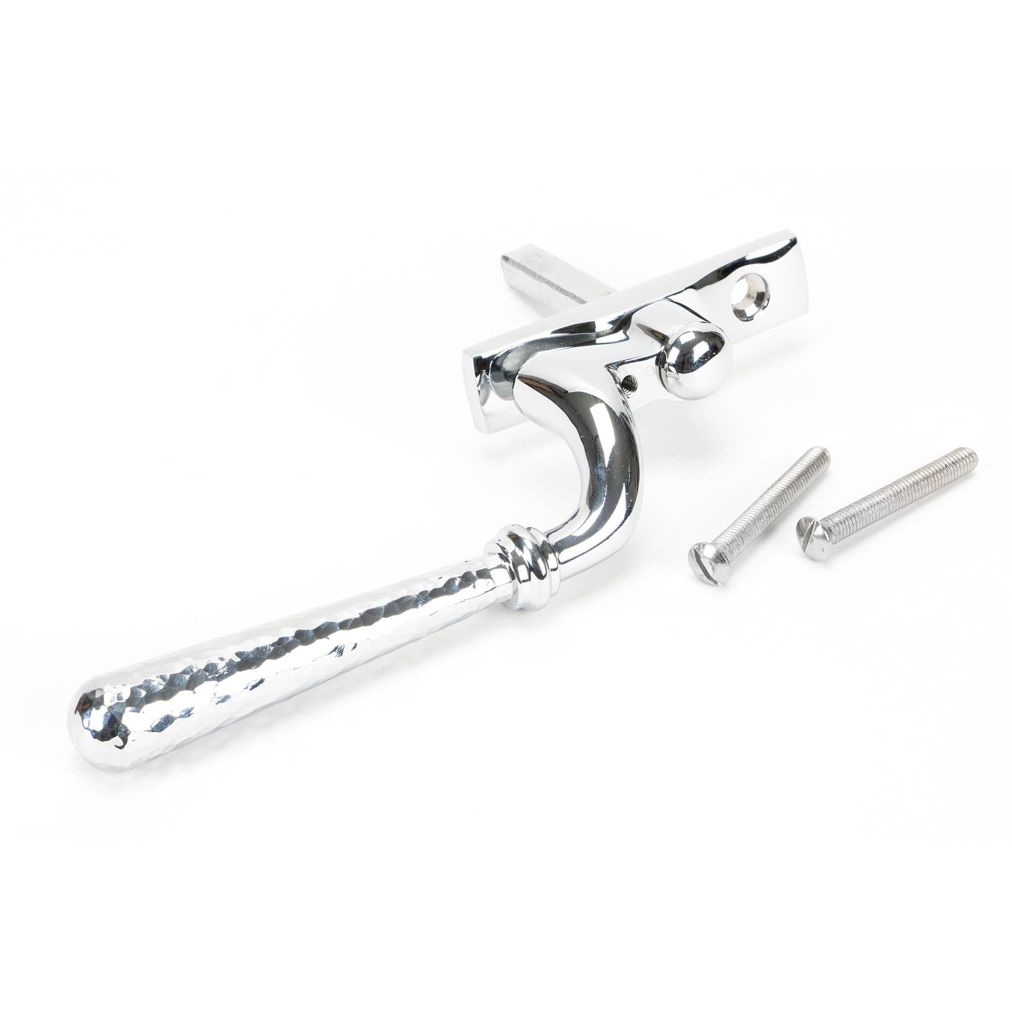 Polished Chrome Hammered Newbury Espag - RH | From The Anvil - Espag. Fasteners - From The Anvil - Yester Home