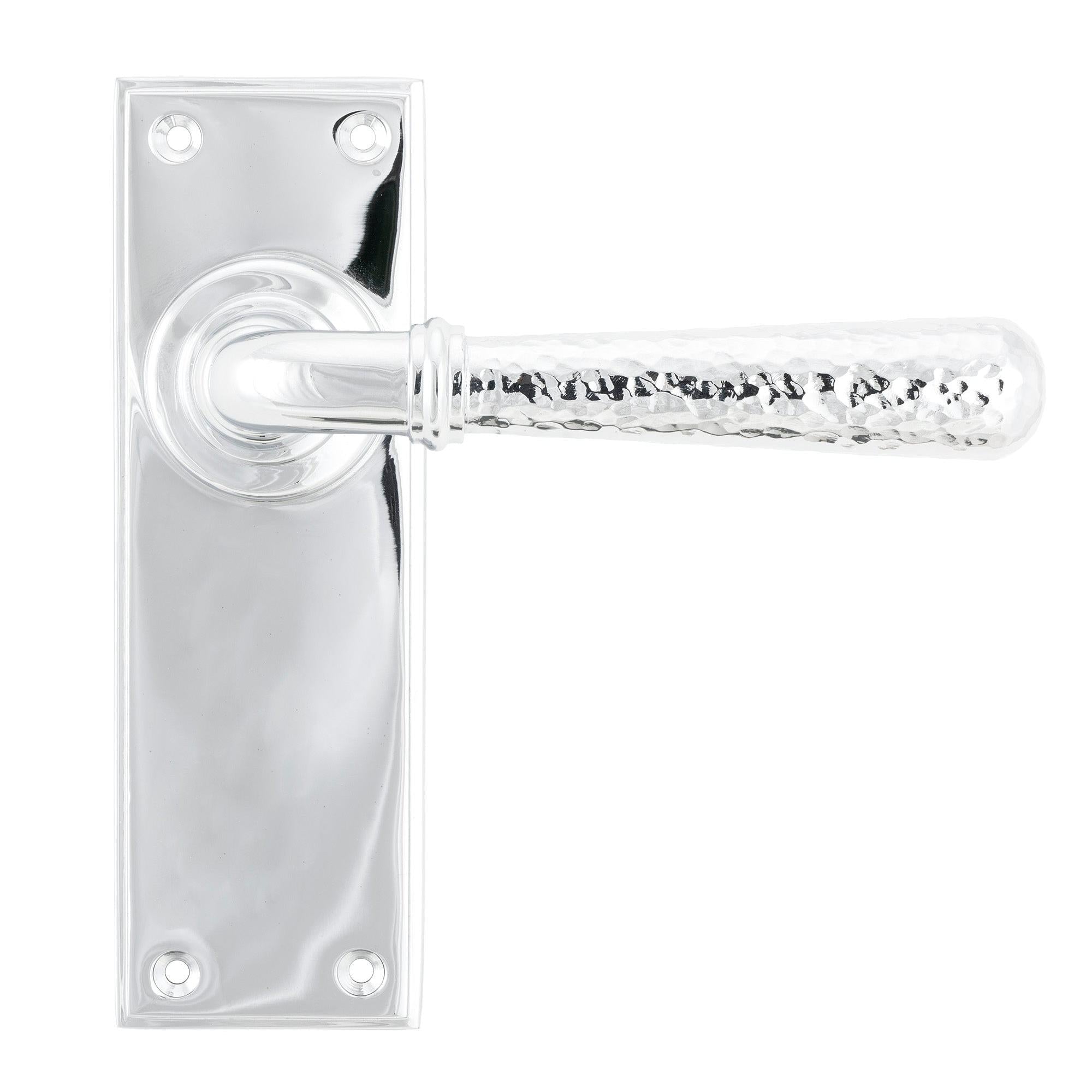 Polished Chrome Hammered Newbury Lever Latch Set | From The Anvil - Lever Latch - From The Anvil - Yester Home