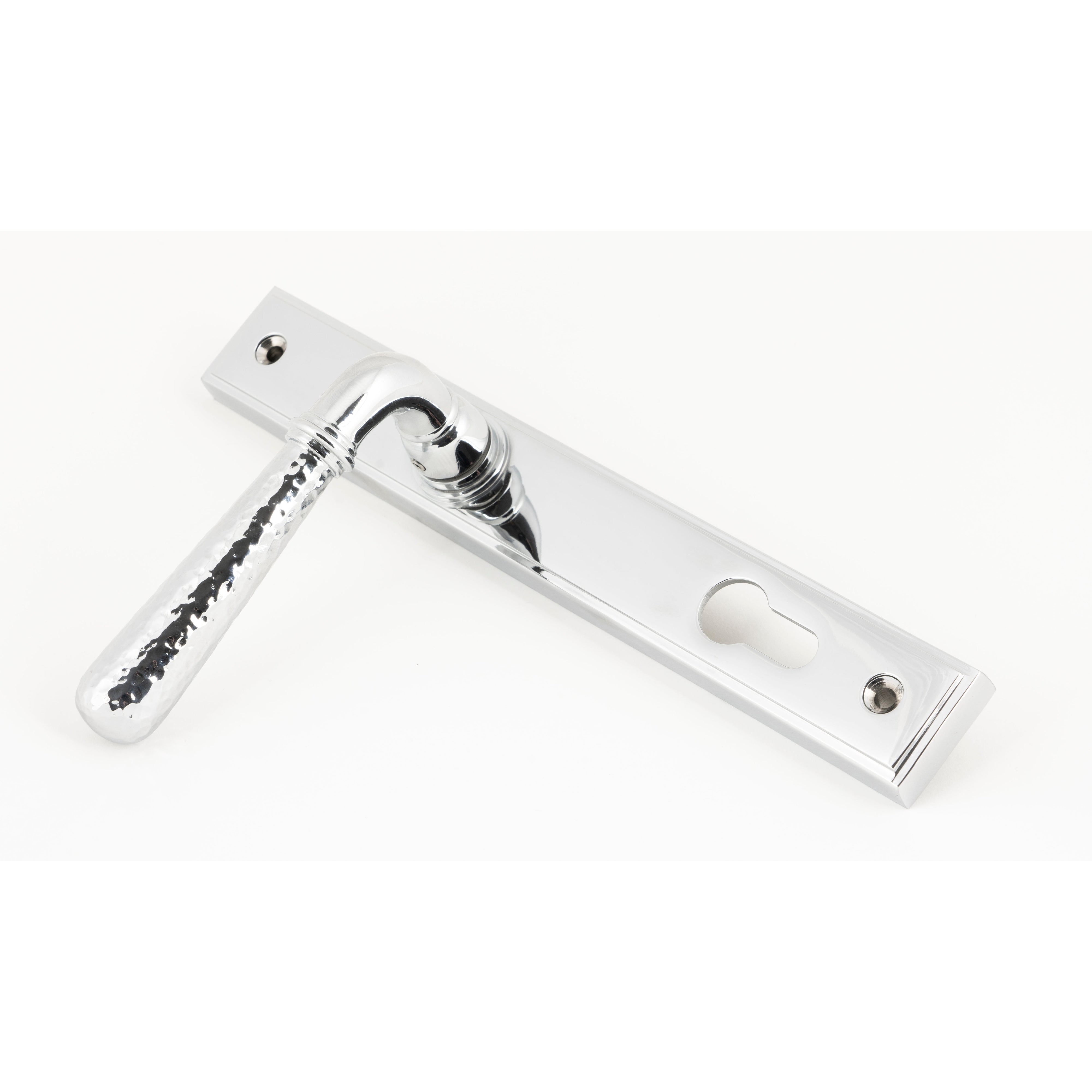 Polished Chrome Hammered Newbury Slimline Espag. Lock Set | From The Anvil-Espagnolette-Yester Home