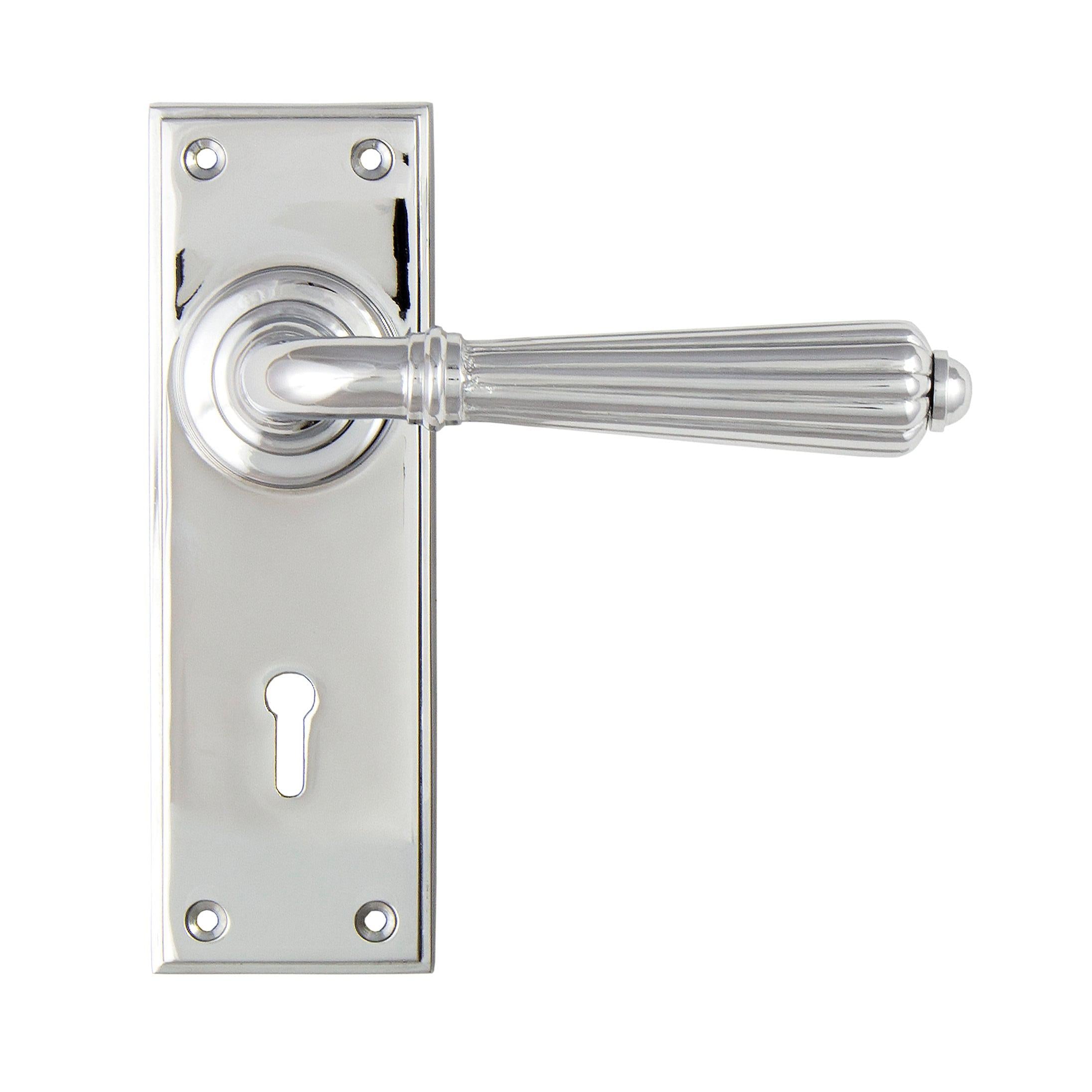 Polished Chrome Hinton Lever Lock Set | From The Anvil - Lever Lock - From The Anvil - Yester Home