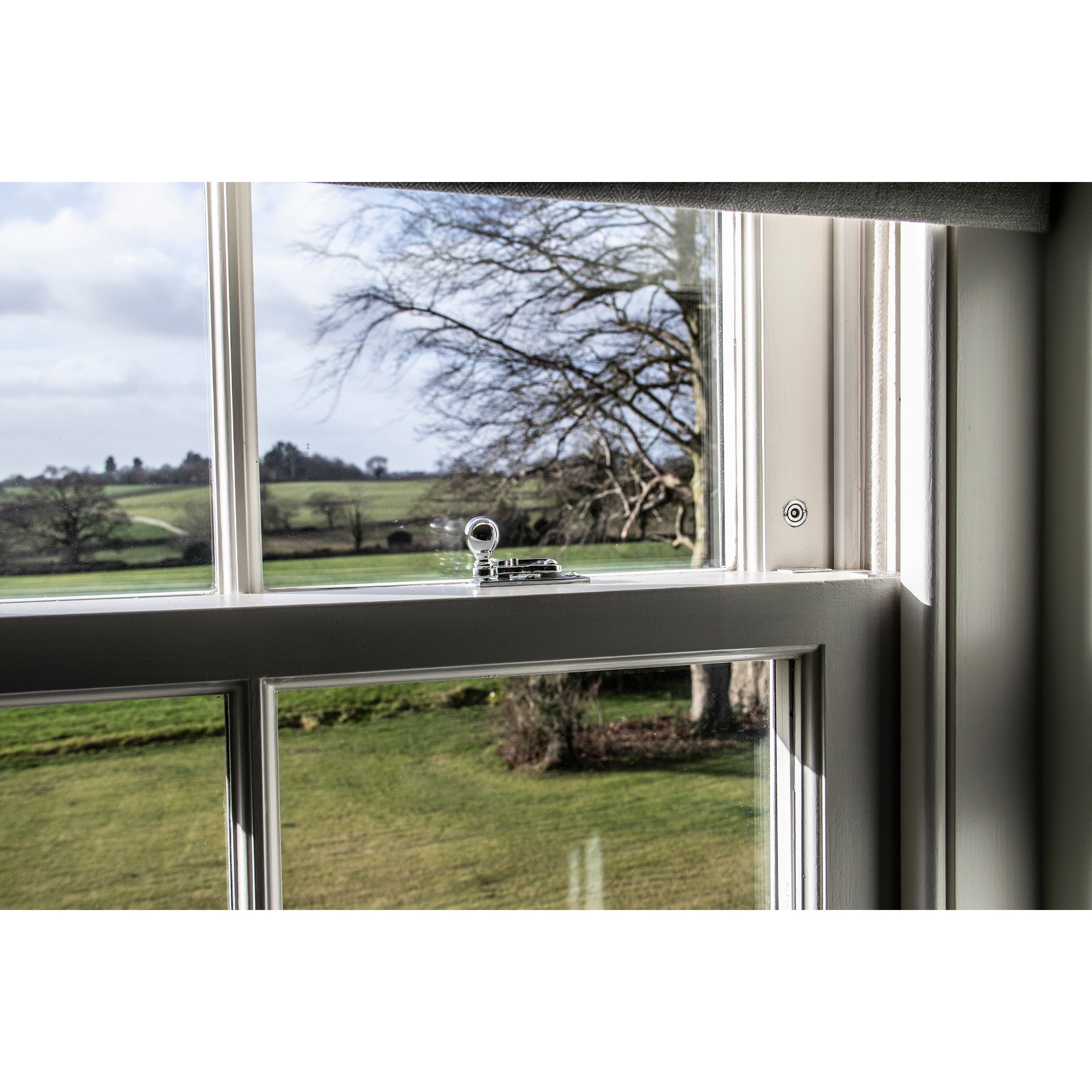 Polished Chrome Key-Flush Sash Stop | From The Anvil-Sash Stops-Yester Home