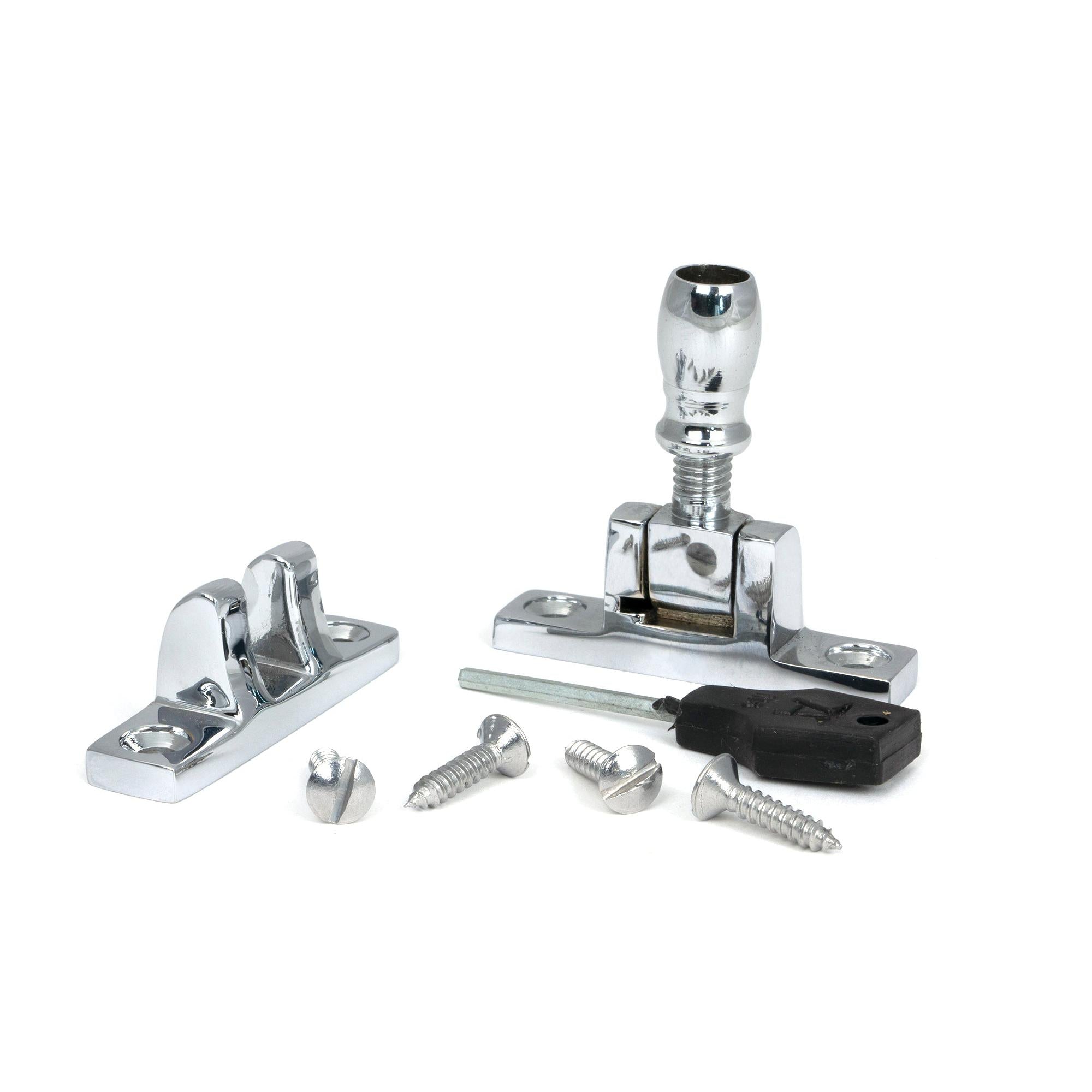 Polished Chrome Mushroom Brighton Fastener - Narrow (Square) | From The Anvil - Brighton Fasteners - From The Anvil - Yester Home