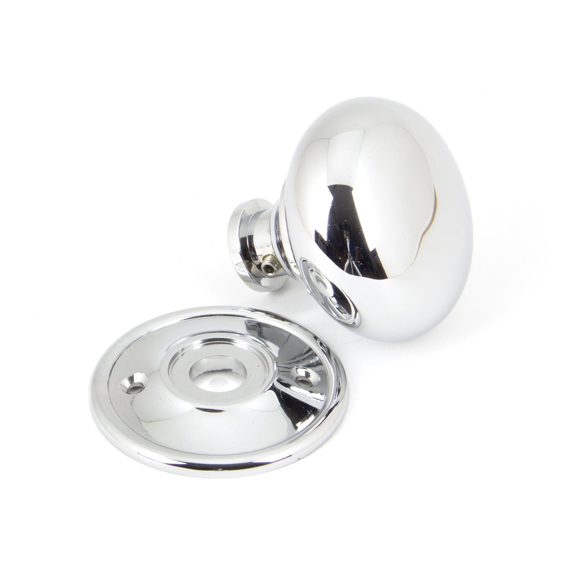 Polished Chrome Mushroom Mortice/Rim Knob Set | From The Anvil - Mortice Knobs - From The Anvil - Yester Home