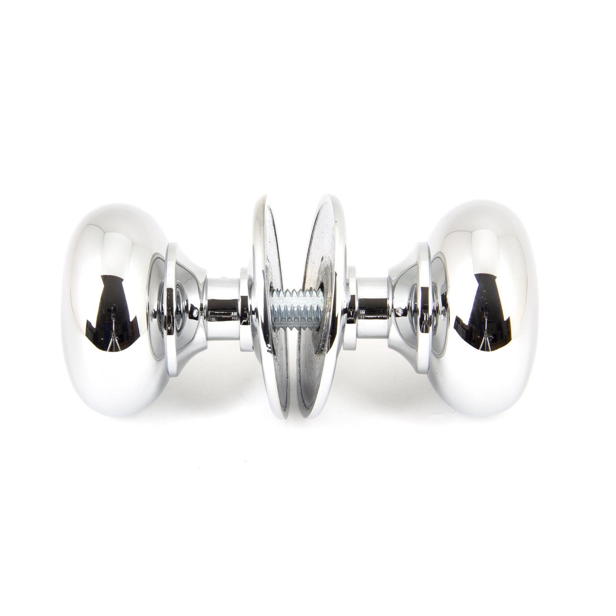 Polished Chrome Mushroom Mortice/Rim Knob Set | From The Anvil - Mortice Knobs - From The Anvil - Yester Home
