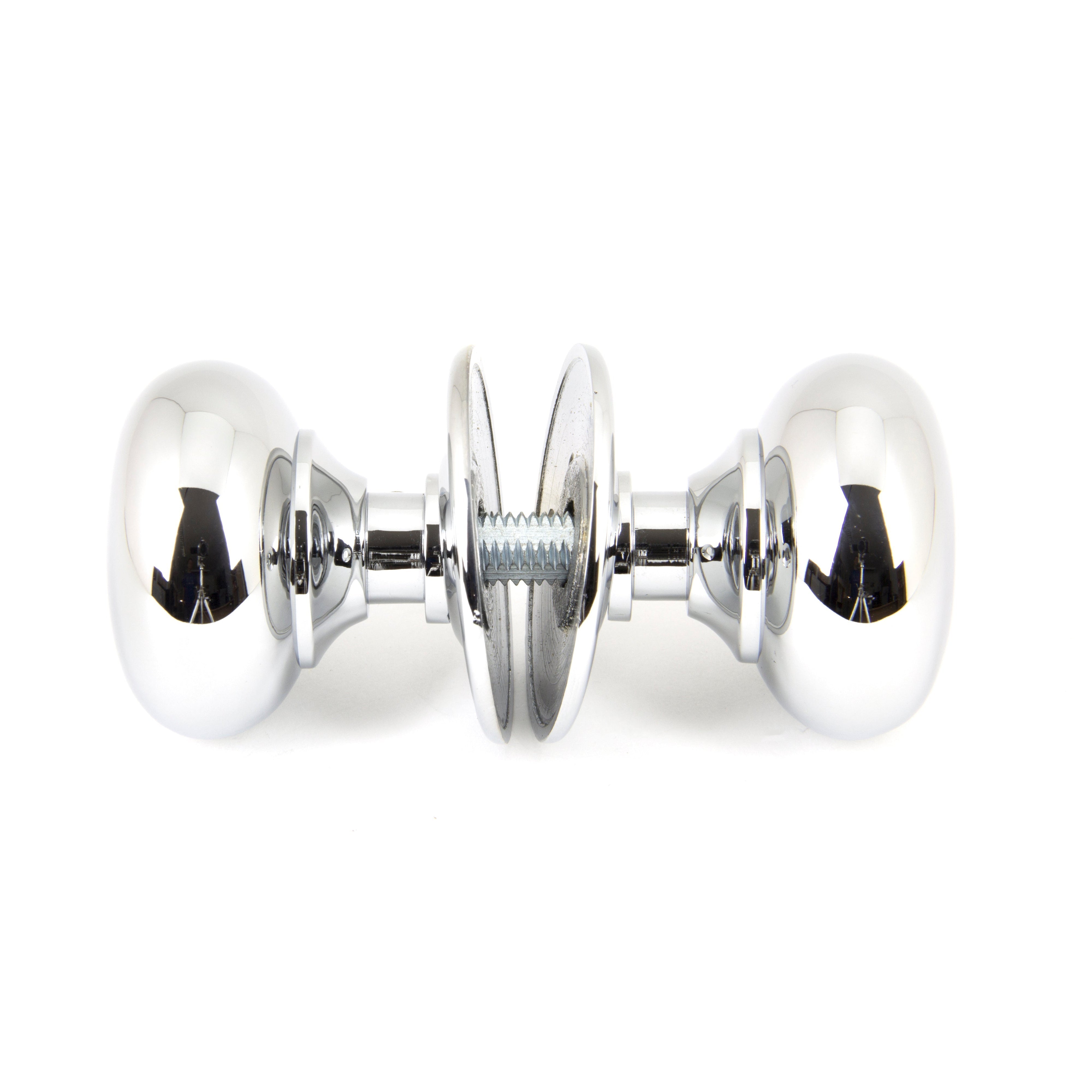 Polished Chrome Mushroom Mortice/Rim Knob Set | From The Anvil-Mortice Knobs-Yester Home