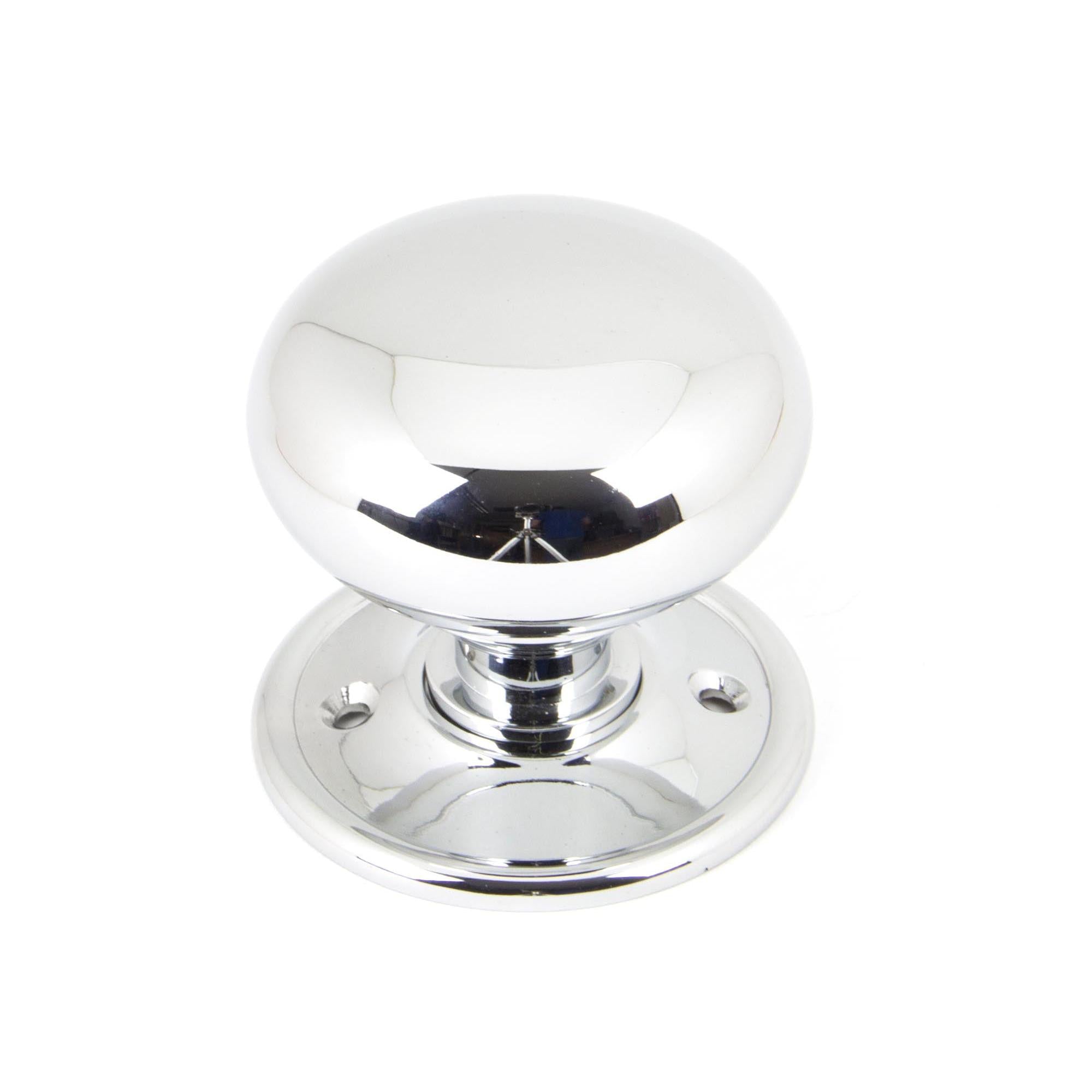 Polished Chrome Mushroom Mortice/Rim Knob Set | From The Anvil - Mortice Knobs - From The Anvil - Yester Home