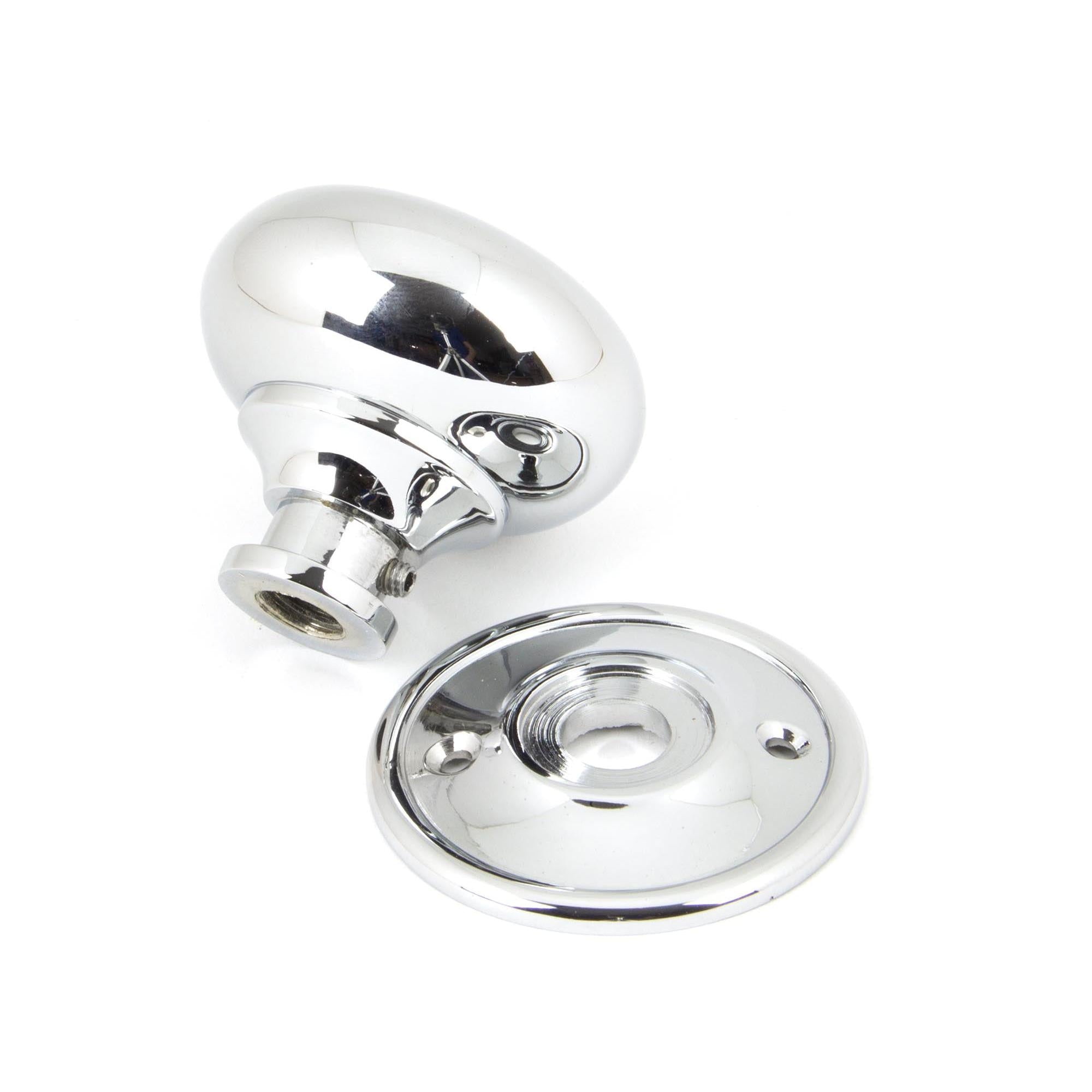 Polished Chrome Mushroom Mortice/Rim Knob Set | From The Anvil - Mortice Knobs - From The Anvil - Yester Home