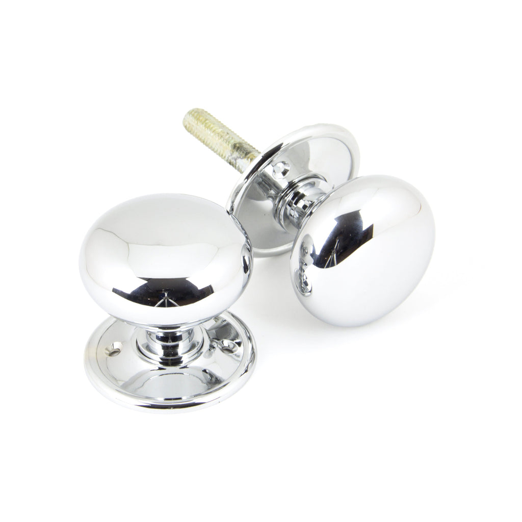 Polished Chrome Mushroom Mortice/Rim Knob Set | From The Anvil-Mortice Knobs-Yester Home