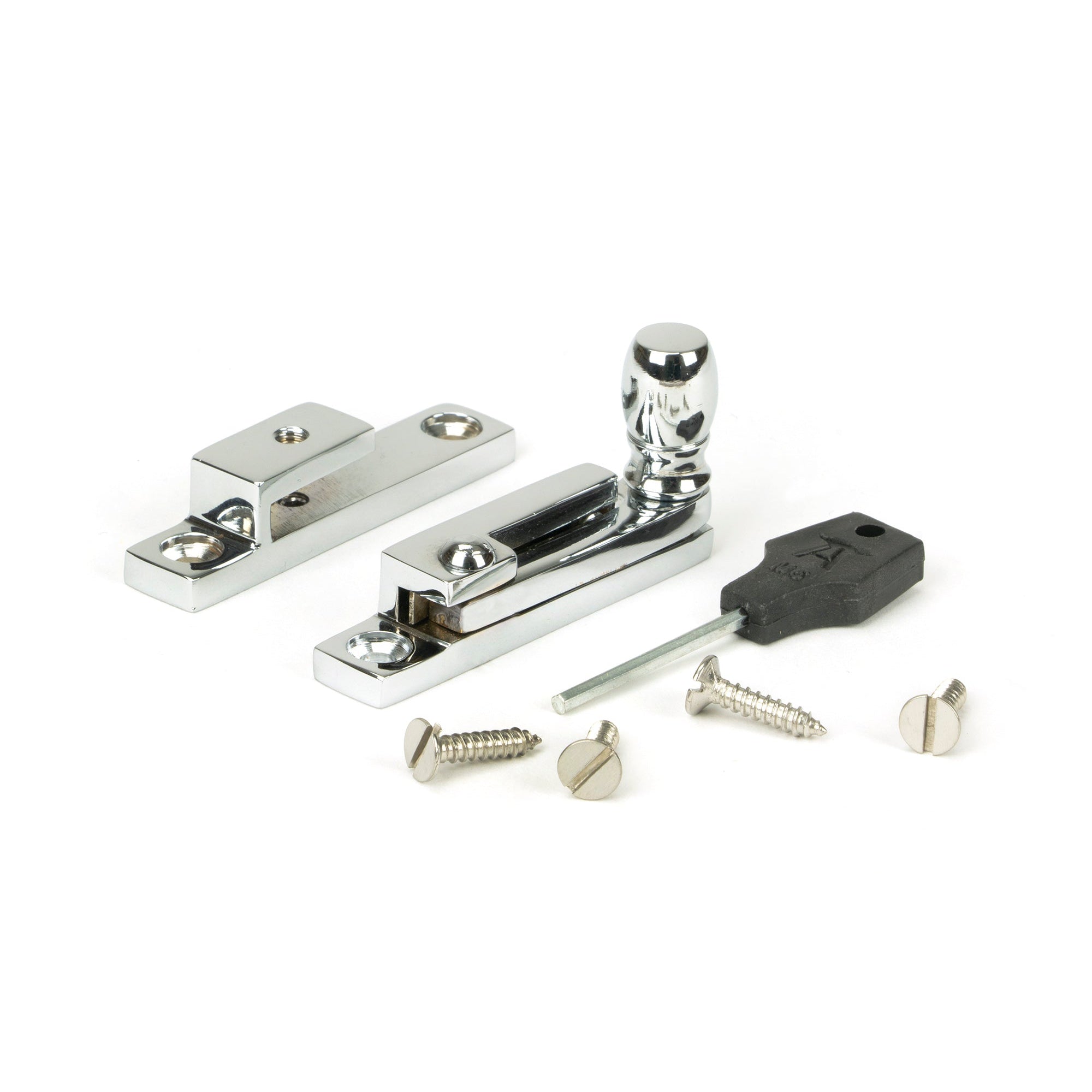 Polished Chrome Mushroom Quadrant Fastener - Narrow | From The Anvil-Quadrant Fasteners-Yester Home