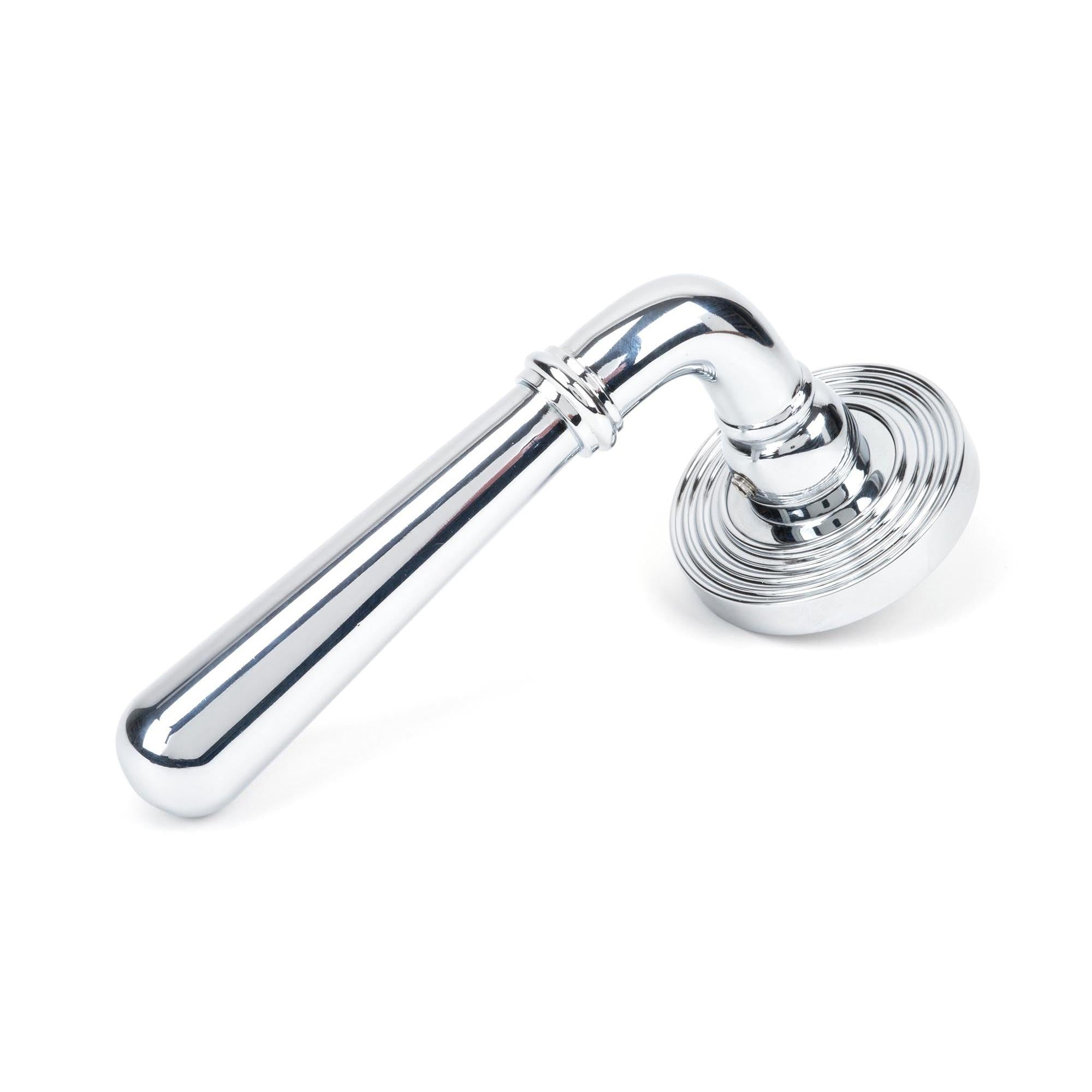 Polished Chrome Newbury Lever on Rose Set (Beehive) - Unsprung | From The Anvil - Concealed - From The Anvil - Yester Home