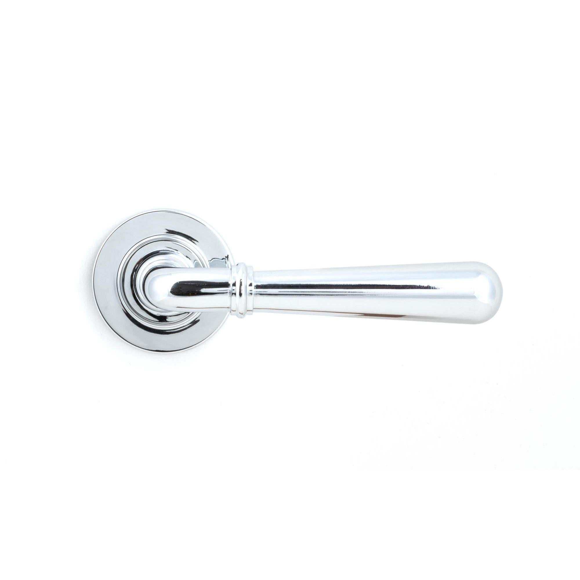 Polished Chrome Newbury Lever on Rose Set (Plain) - Unsprung | From The Anvil - Concealed - From The Anvil - Yester Home