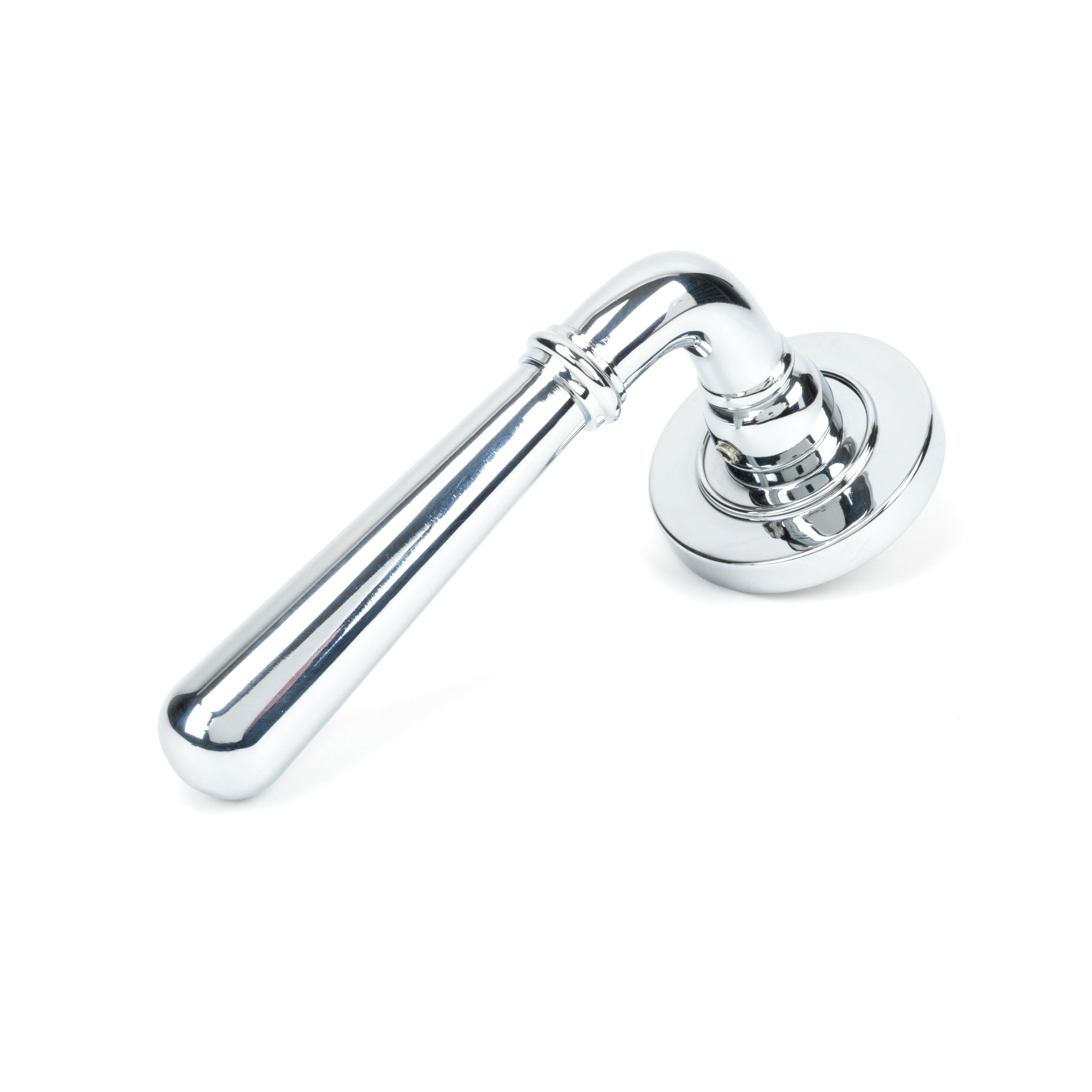 Polished Chrome Newbury Lever on Rose Set (Plain) - Unsprung | From The Anvil-Concealed-Yester Home