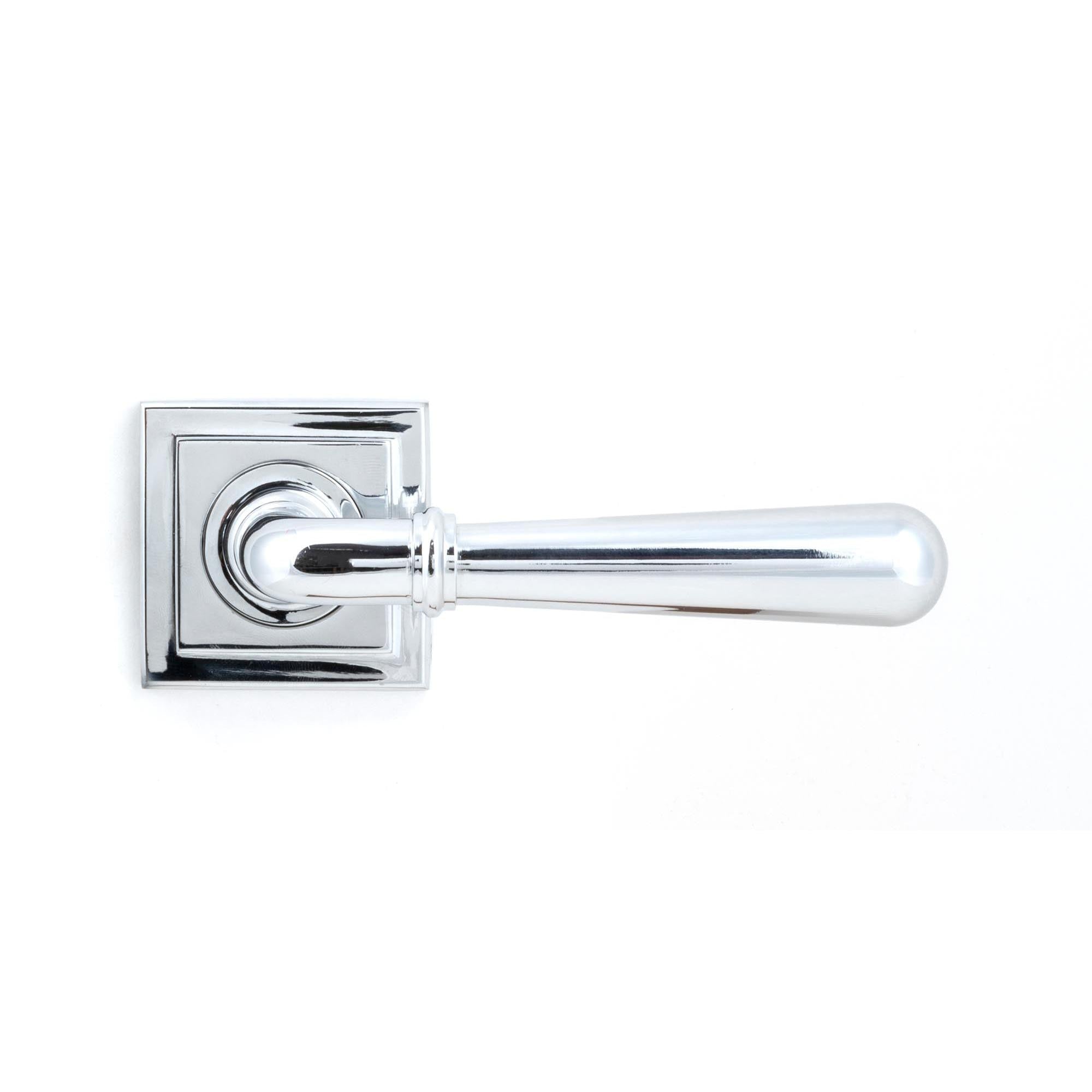 Polished Chrome Newbury Lever on Rose Set (Square) | From The Anvil - Concealed - From The Anvil - Yester Home
