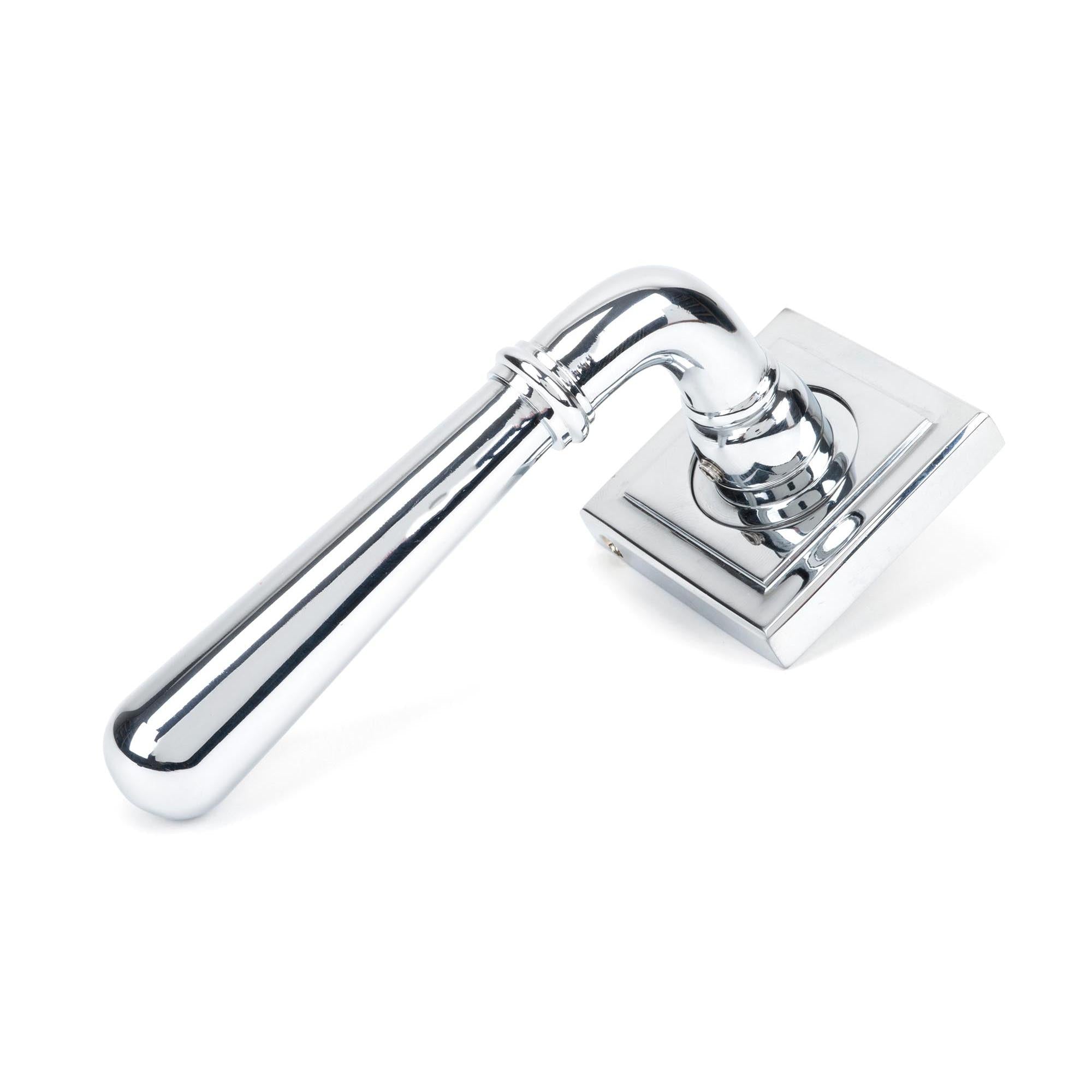 Polished Chrome Newbury Lever on Rose Set (Square) - Unsprung | From The Anvil - Concealed - From The Anvil - Yester Home